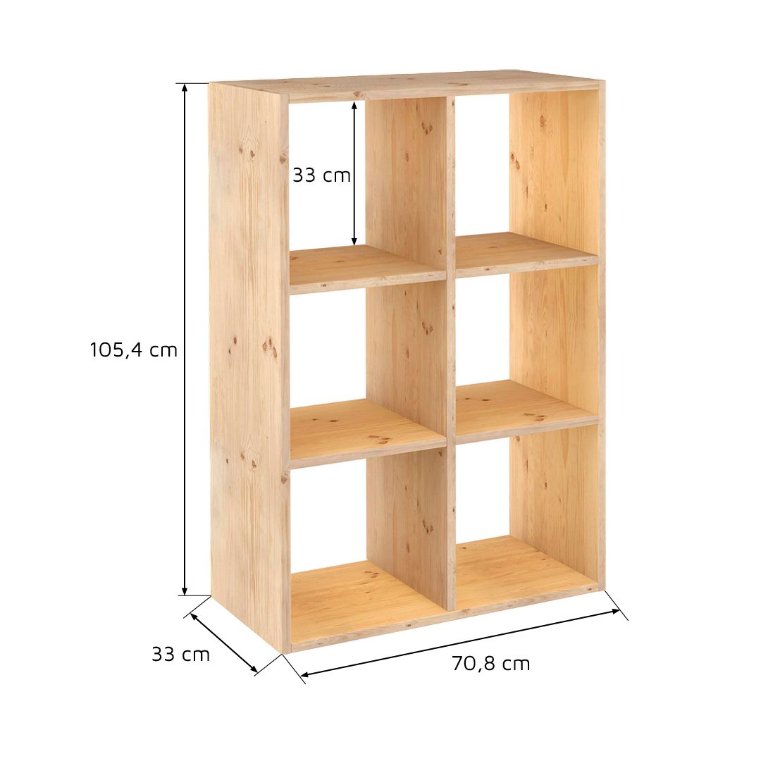 Astigarraga Kit Line Standregal Vollholz-Würfelregal - Dinamic, Bücherregal günstig online kaufen