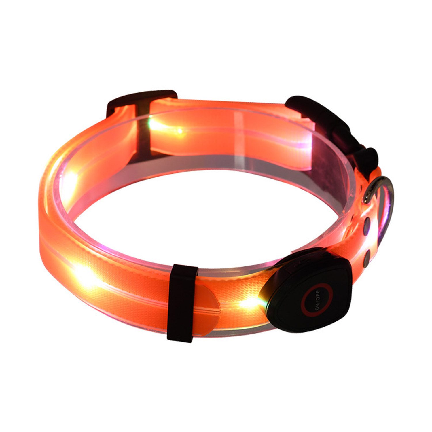 Hundeleine LED Leuchthalsband Hund Aufladbar Hunde Leine 5 Farben Hunde-Halsband