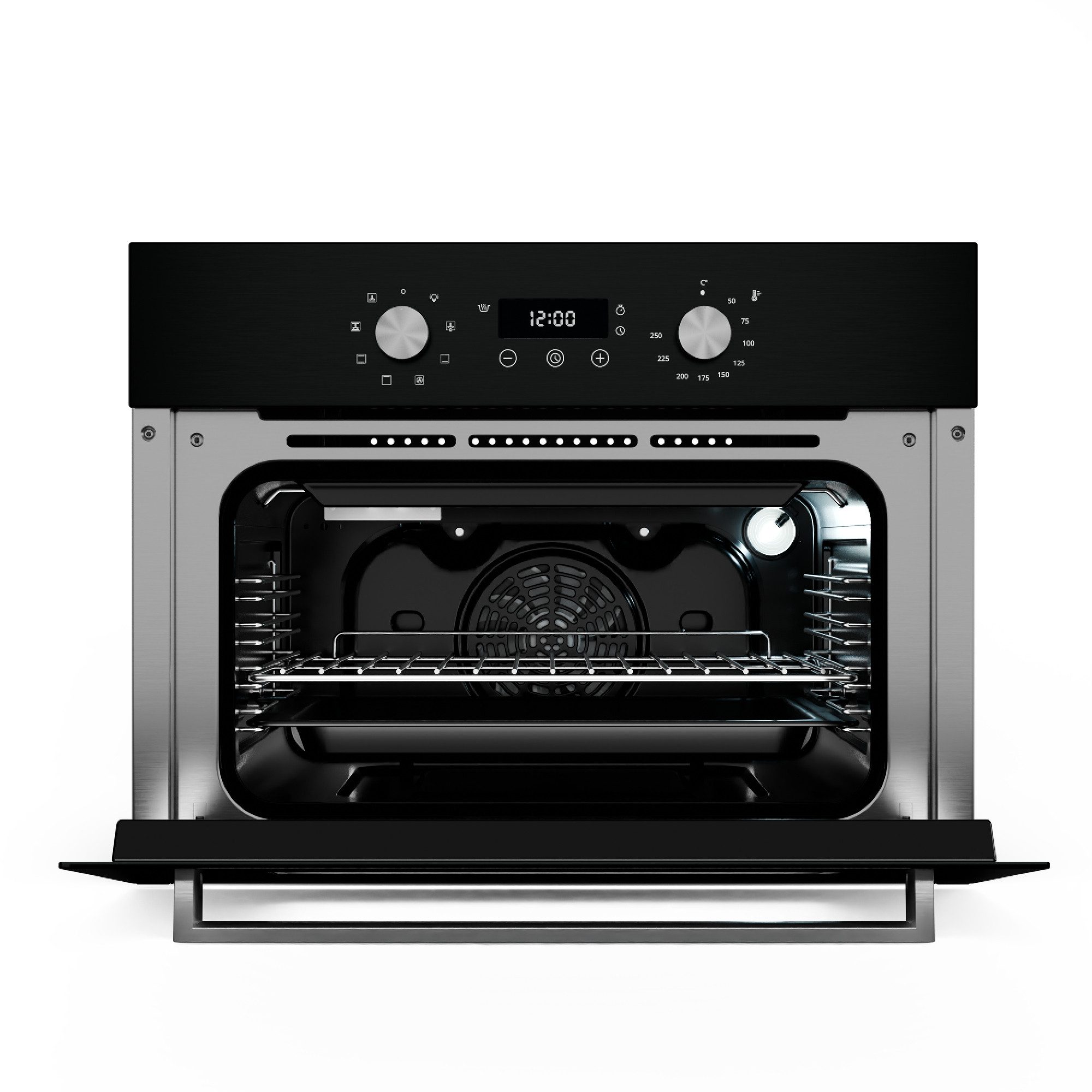 Klarstein Backofen SpaceSmart, mit Verchromte Auszüge, kein, Elektrische Slim Einbaubackofen 8 Funktionen Timer Touch