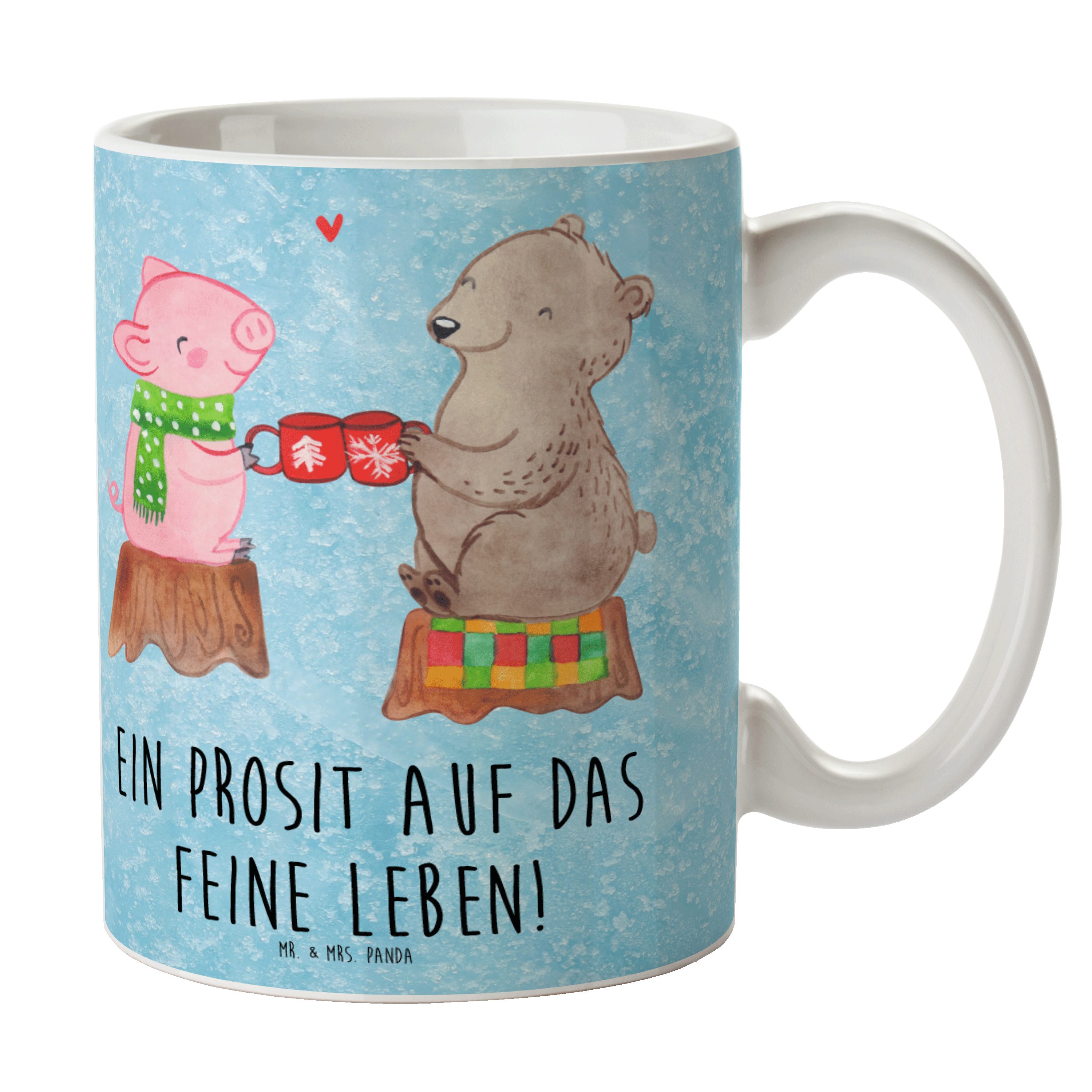 Mr. & Mrs. Panda Tasse Glühschwein Sause - Eisblau - Geschenk, Tasse, Alles Gute, Weihnachte, Keramik