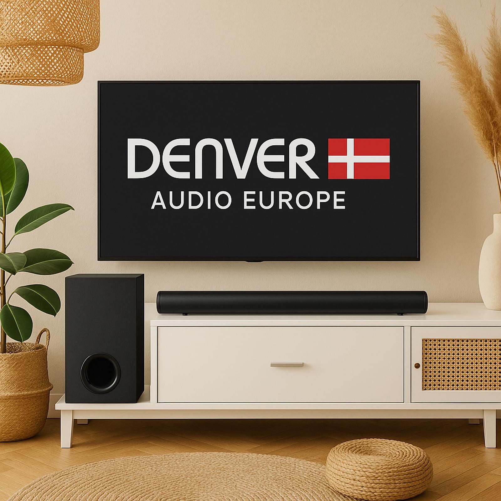 Denver DSS-7030 – Soundbar mit Bluetooth Subwoofer, Bluetooth & HDMI ARC Soundbar (70 W, 40 W RMS Soundbar, 30 W RMS Subwoofer, Bluetooth V5, HDMI ARC, USB)