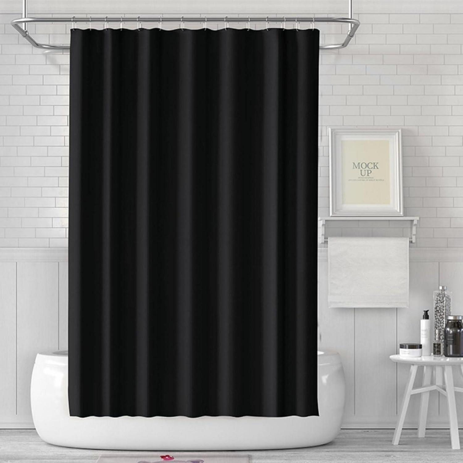 LuxusKollektion Duschvorhang Duschvorhang 180x180 Wasserdicht Anti-schimmel Schwarz inkl. 12 Ringe Breite 180 cm