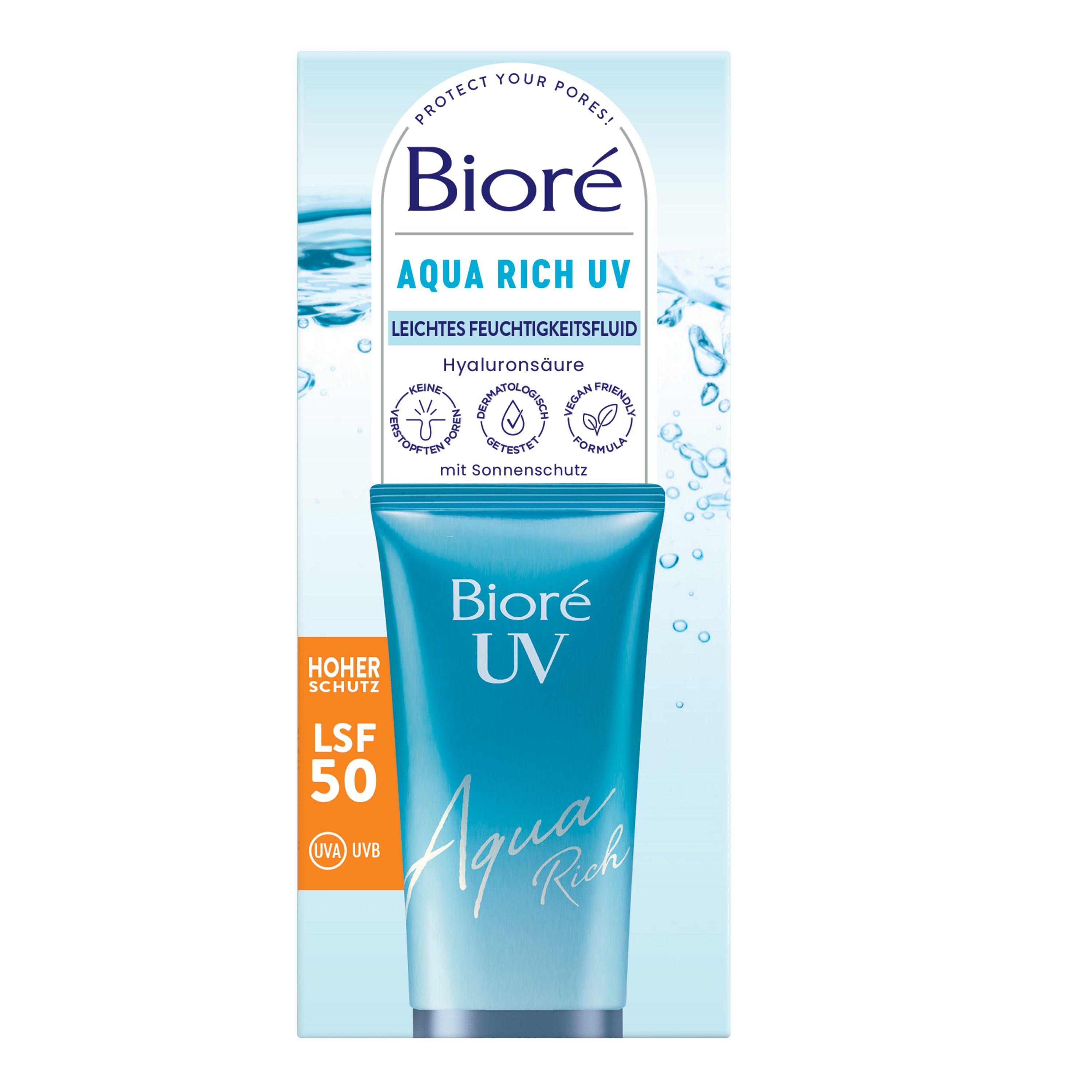 Sonnenschutzcreme BIORÉ Aqua Rich UV Feuchtigkeitsfluid LSF50
