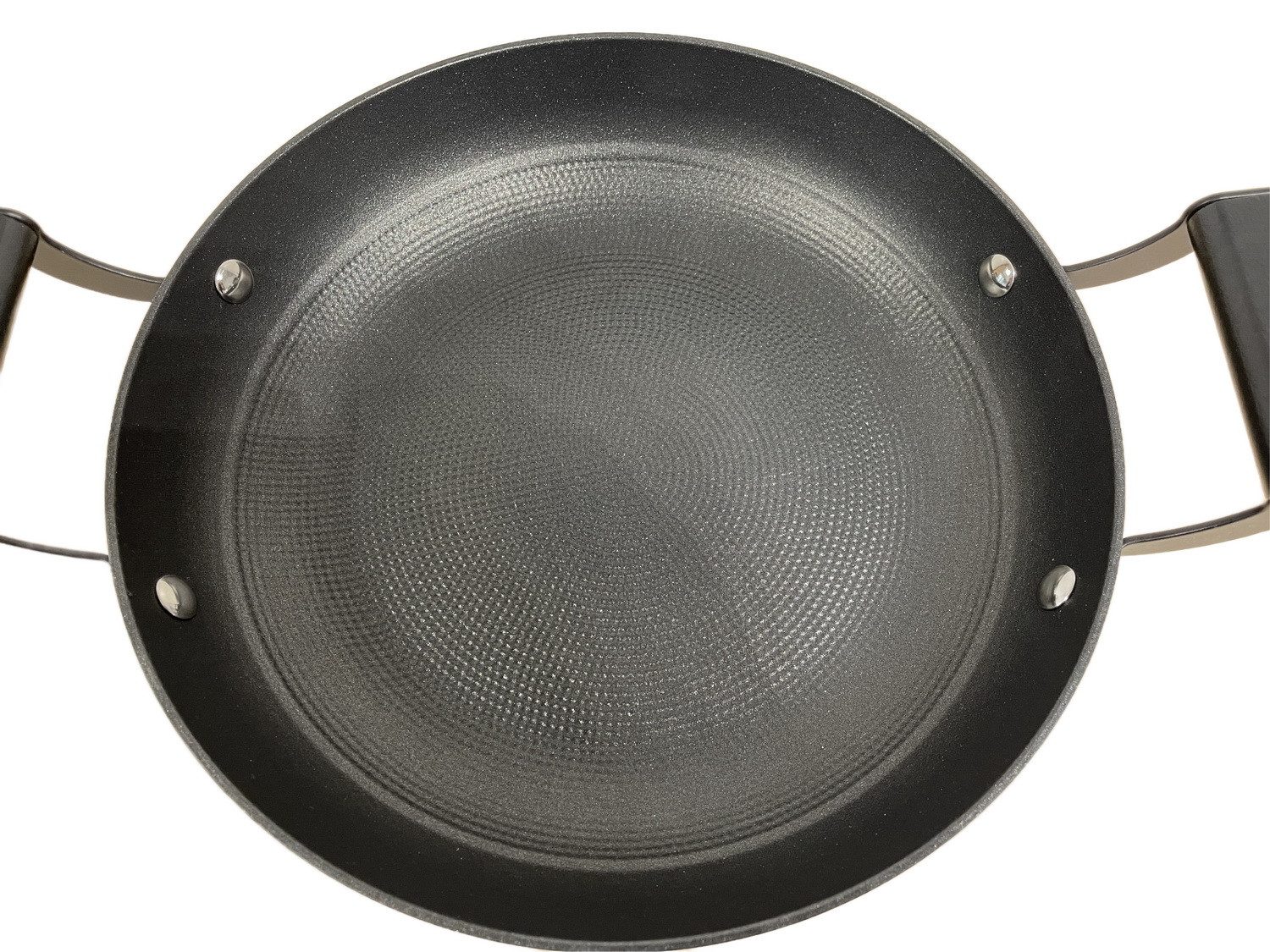 Michelino Servierpfanne Gusseisen Servier-Pfanne mit 2 Holzgriffen aus Buche Wabenstruktur, Gusseisen, Hervorragende Wärmeleit-Eigenschaften