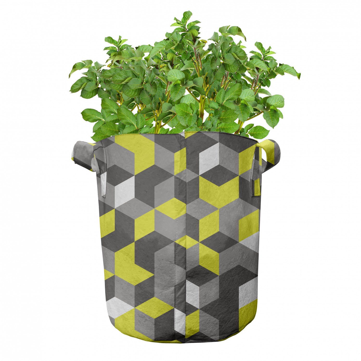 Abakuhaus Pflanzkübel hochleistungsfähig Stofftöpfe mit Cubes für Pflanzen, Griffen Box Senfgelb Moderne