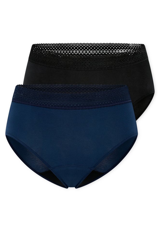 Schiesser Periodenslip Schiesser Care (2er Pack) feuchtigkeitsabsorbierend und leicht saugfähig, Single-Jersey-Qualität