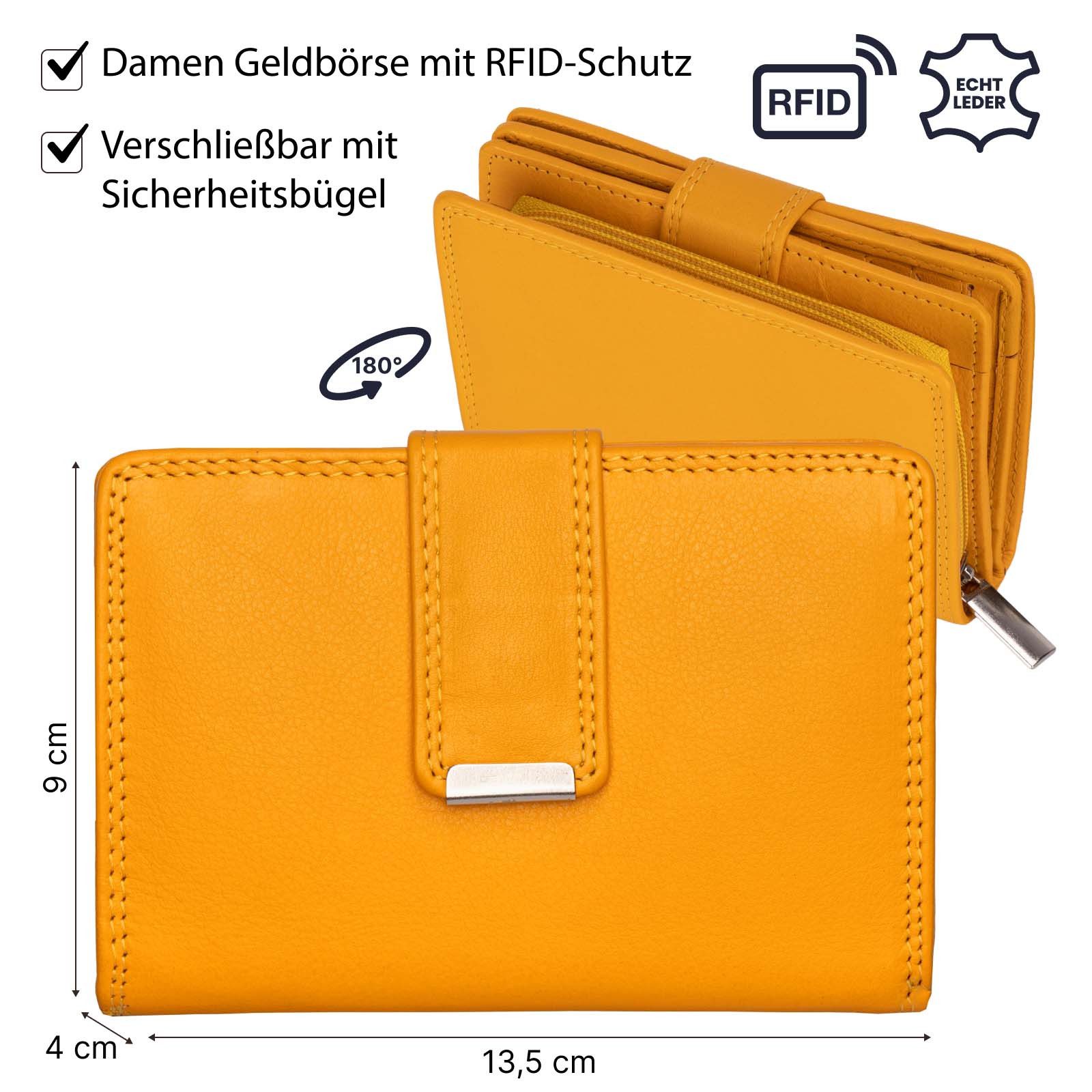 EAAKIE Geldbörse RFID Damen Geldbörse Portemonnaie Geldbeutel Damenbörse Leder, Damen Geldbörse klappbar mit Drückknopf Portemonnaie Geldbeutel