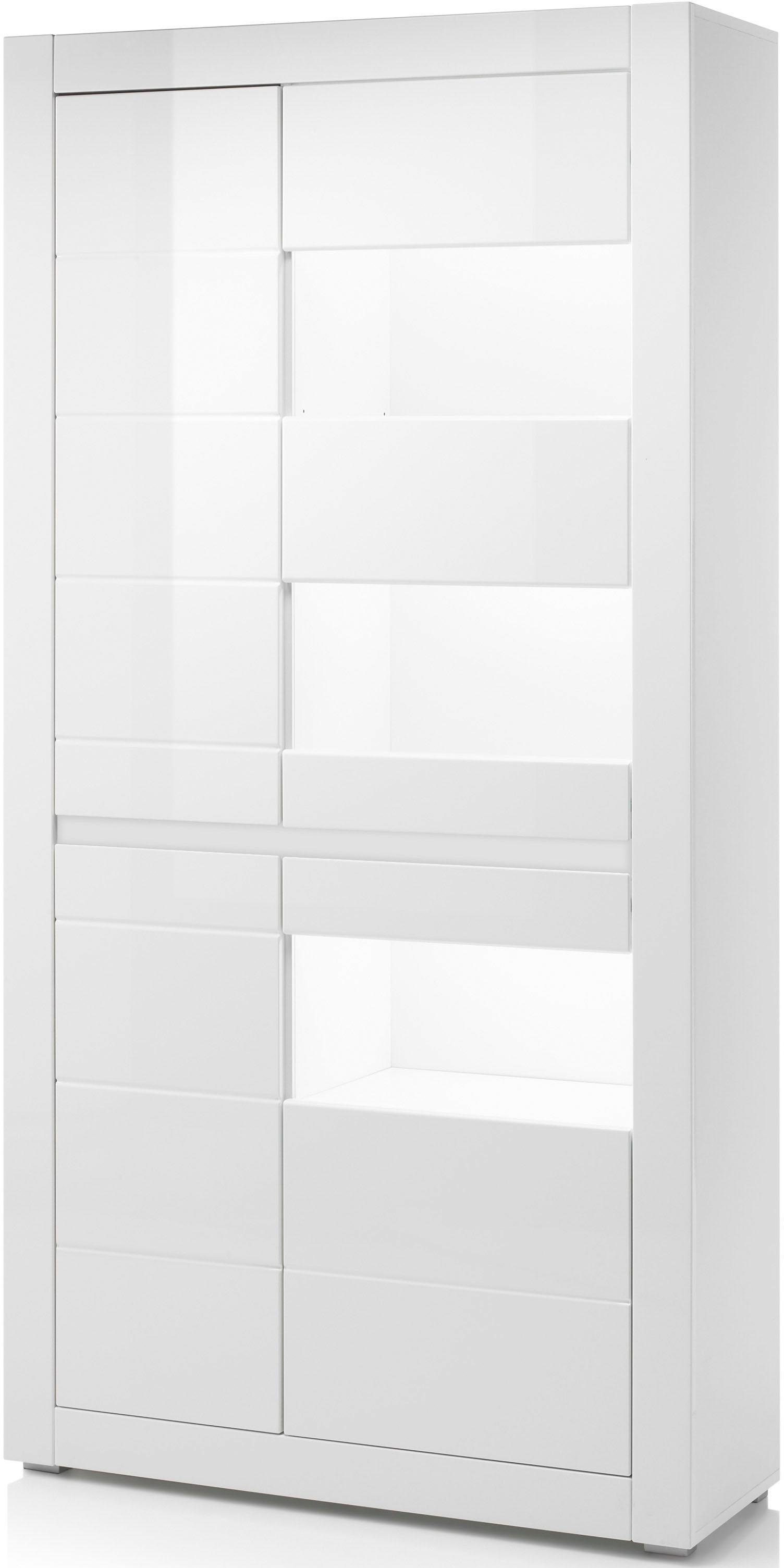 INOSIGN Vitrine Carat Höhe 198 cm, zwei Leisten angeliefert, 1 x grau, 1 x weiss