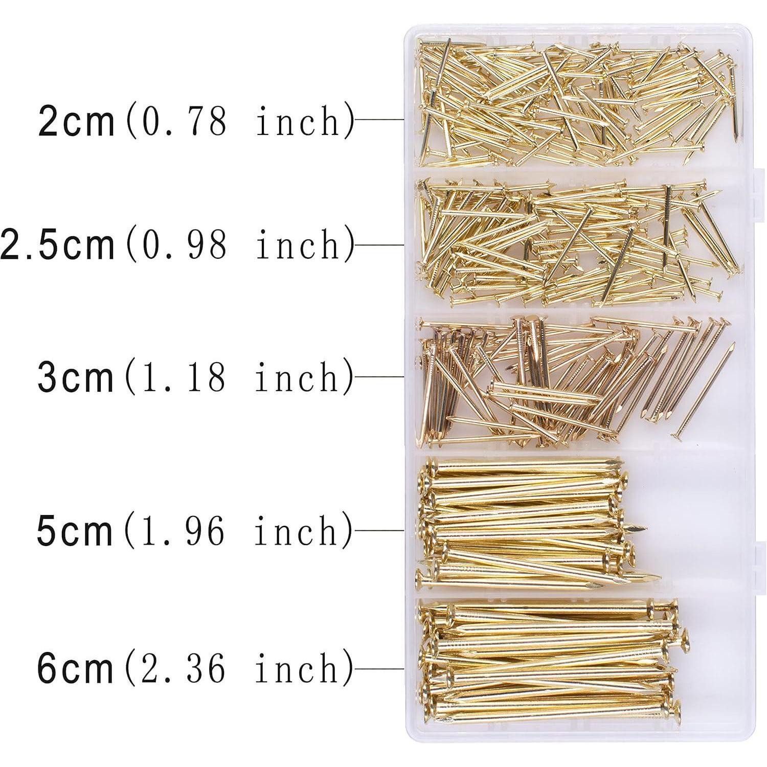 LuxusKollektion Nagel Nägel Sortiment Set 300tlg Messing Optik