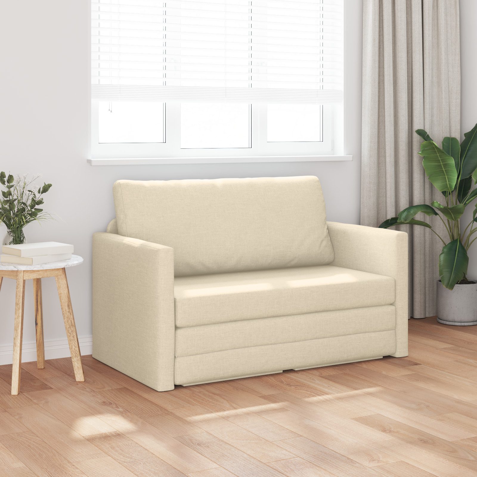 vidaXL Sofa Boden-Sofabett 2-in-1 Creme 124x71x78 günstig online kaufen