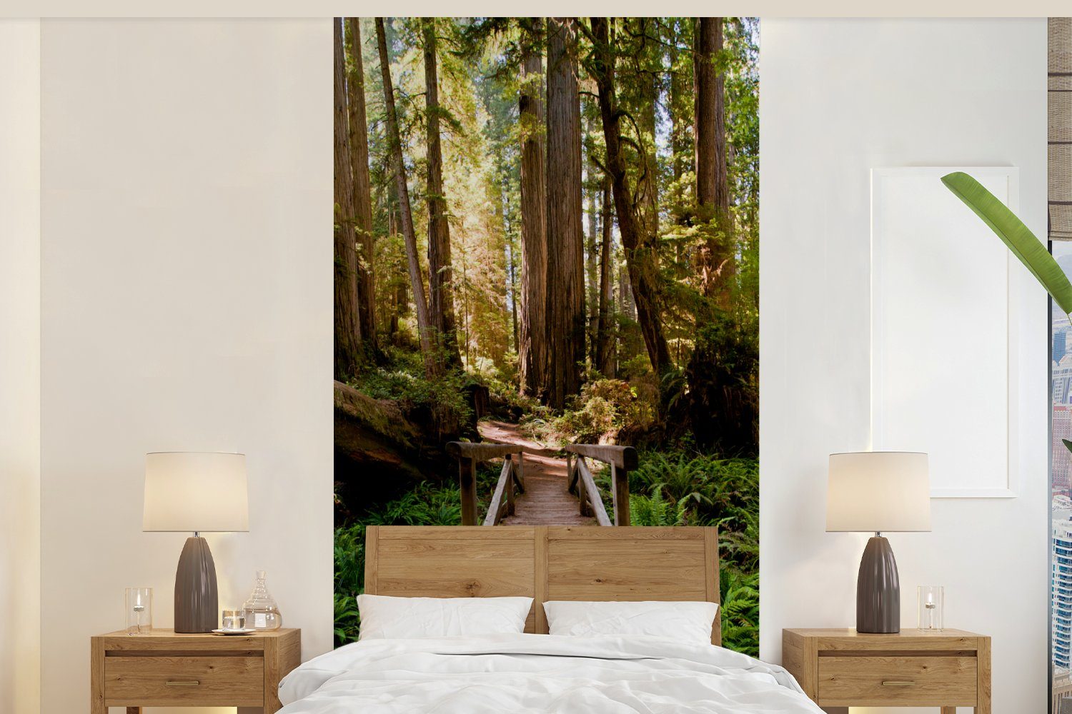 MuchoWow Fototapete Dschungel - Natur - Treppe - Bäume, Matt, bedruckt, (2 St), Vliestapete für Wohnzimmer Schlafzimmer Küche, Fototapete
