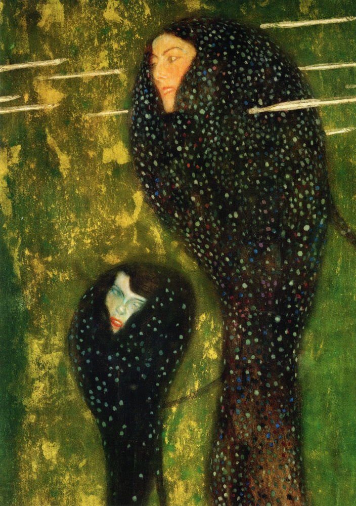 Postkarte Kunstkarte Gustav Klimt "Nixen (Silberfische)"