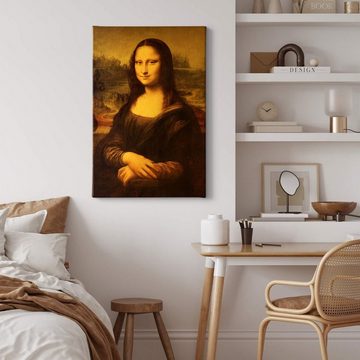 K&L Wall Art Leinwandbild Vintage Gold Leinwandbild Da Vinci Mona Lisa Kunstdruck, handmade Wohnzimmer Wandbild