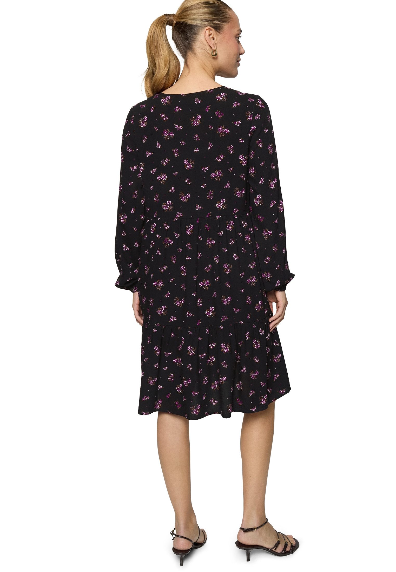 Zero Sommerkleid Damen mit Blumen drapiert / gerafft