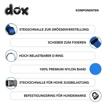 DDOXX Hunde-Halsband Hundehalsband Nylon, verstellbar, Hellblau L - 2,5 X 45-68 Cm Nylon