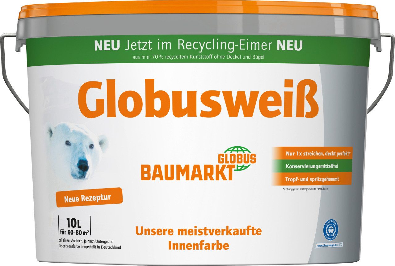 Globus Baumarkt Wandfarbe Globusweiß Wandfarbe matt konservierungsmittelfrei