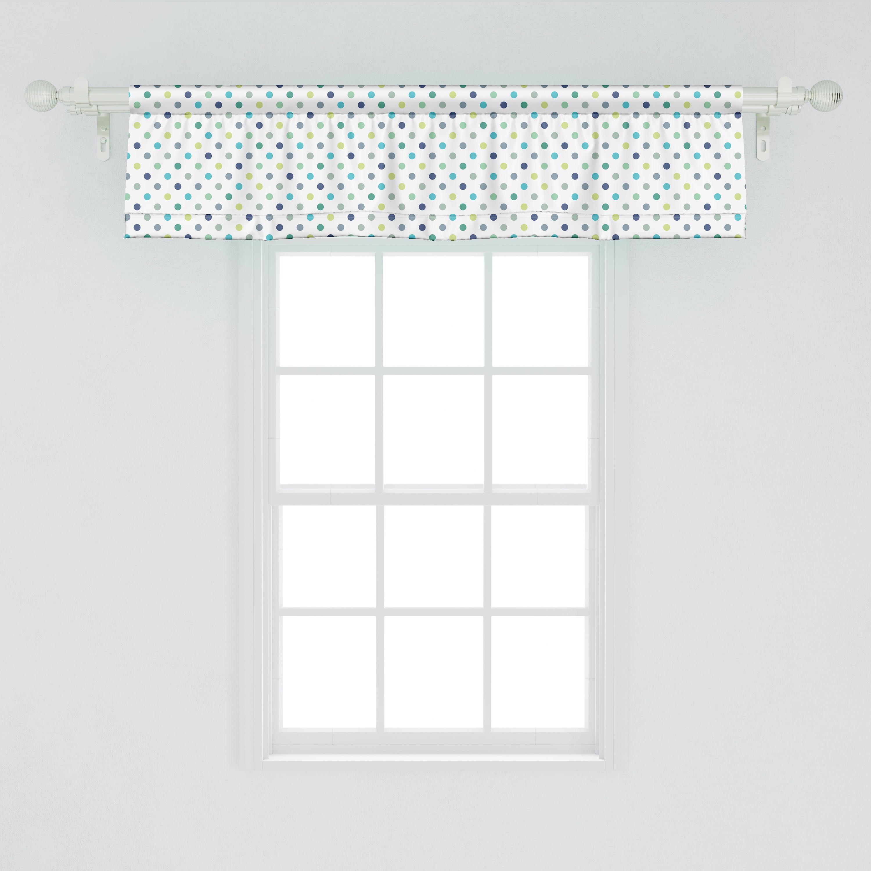 Küche Stangentasche, Volant Scheibengardine Mode Vorhang mit Abakuhaus, für Microfaser, Schlafzimmer Jahrgang Tupfen Dekor