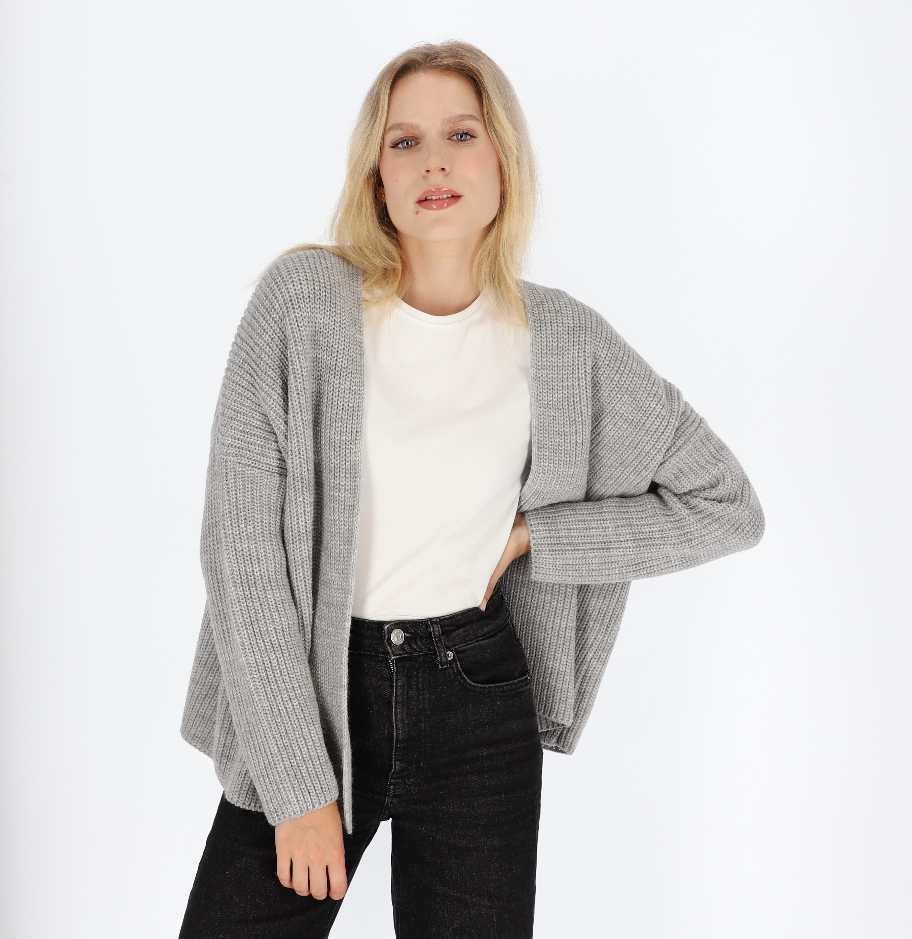 halsüberkopf Accessoires Strickjacke vorne offen aus günstig online kaufen