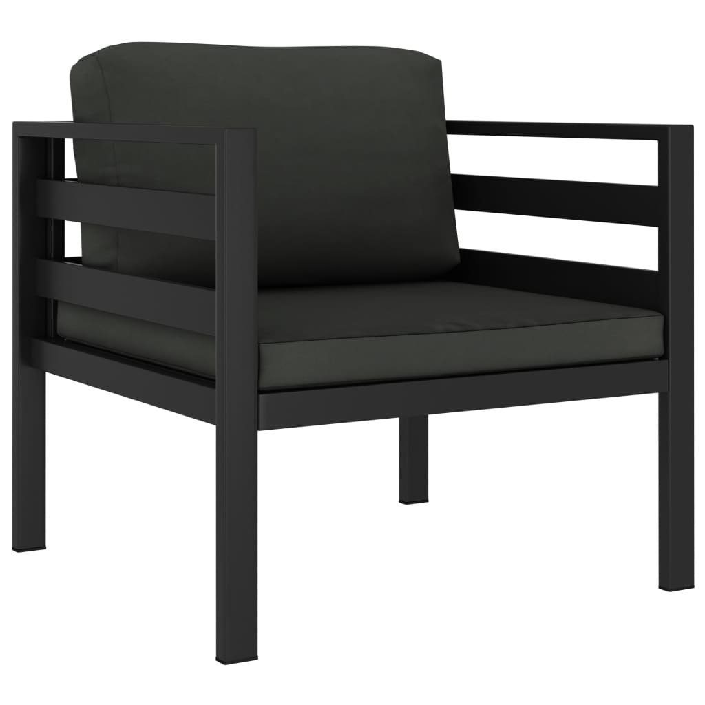 vidaXL Gartenbank Einzelsofas 2 Stk mit Kissen Aluminium Anthrazit