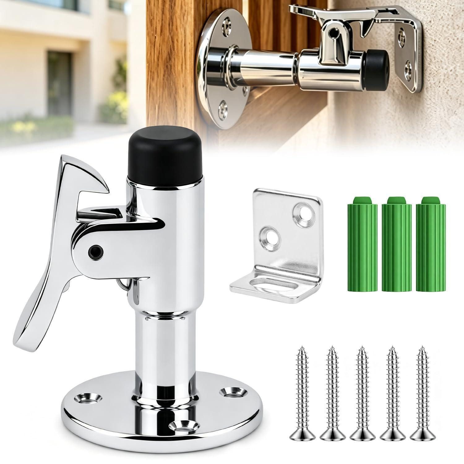 LuxusKollektion Wandtürstopper Türstopper Wand Edelstahl mit Gummipuffer (1 St)