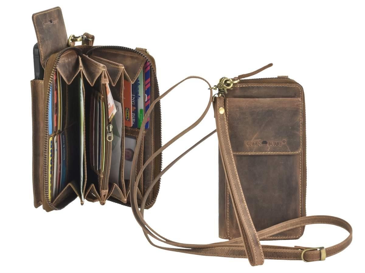 Greenburry Umhängetasche Vintage, Geldbörse Damen Herren, RFID, zum Umhängen, Handytasche, Portemonnaie