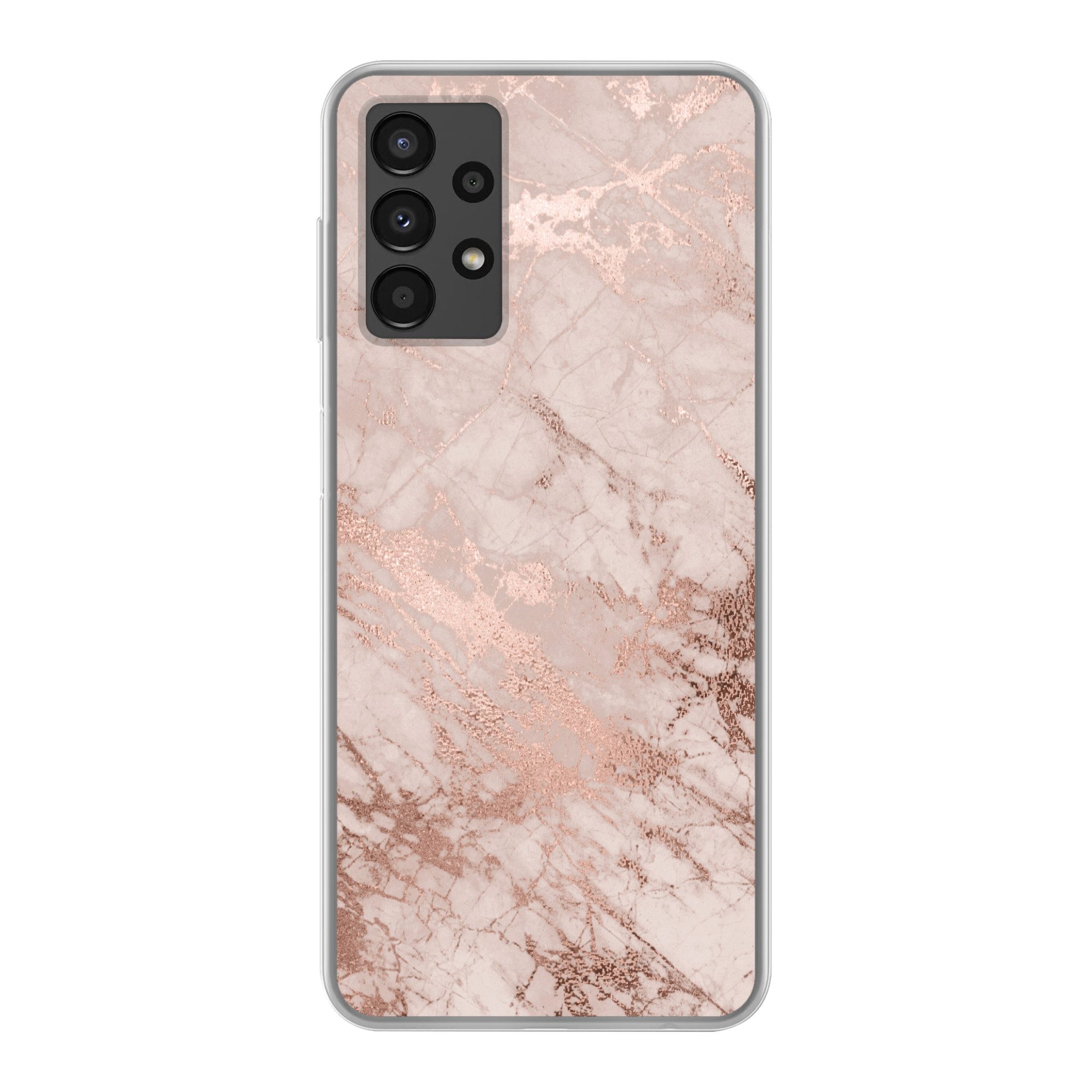 MuchoWow Handyhülle für Samsung Galaxy A13 4G Marmor - Rosa - Luxus - Marmoroptik - Glitze, Smartphone-Bumper, Print, Handy Schutzhülle Dünn