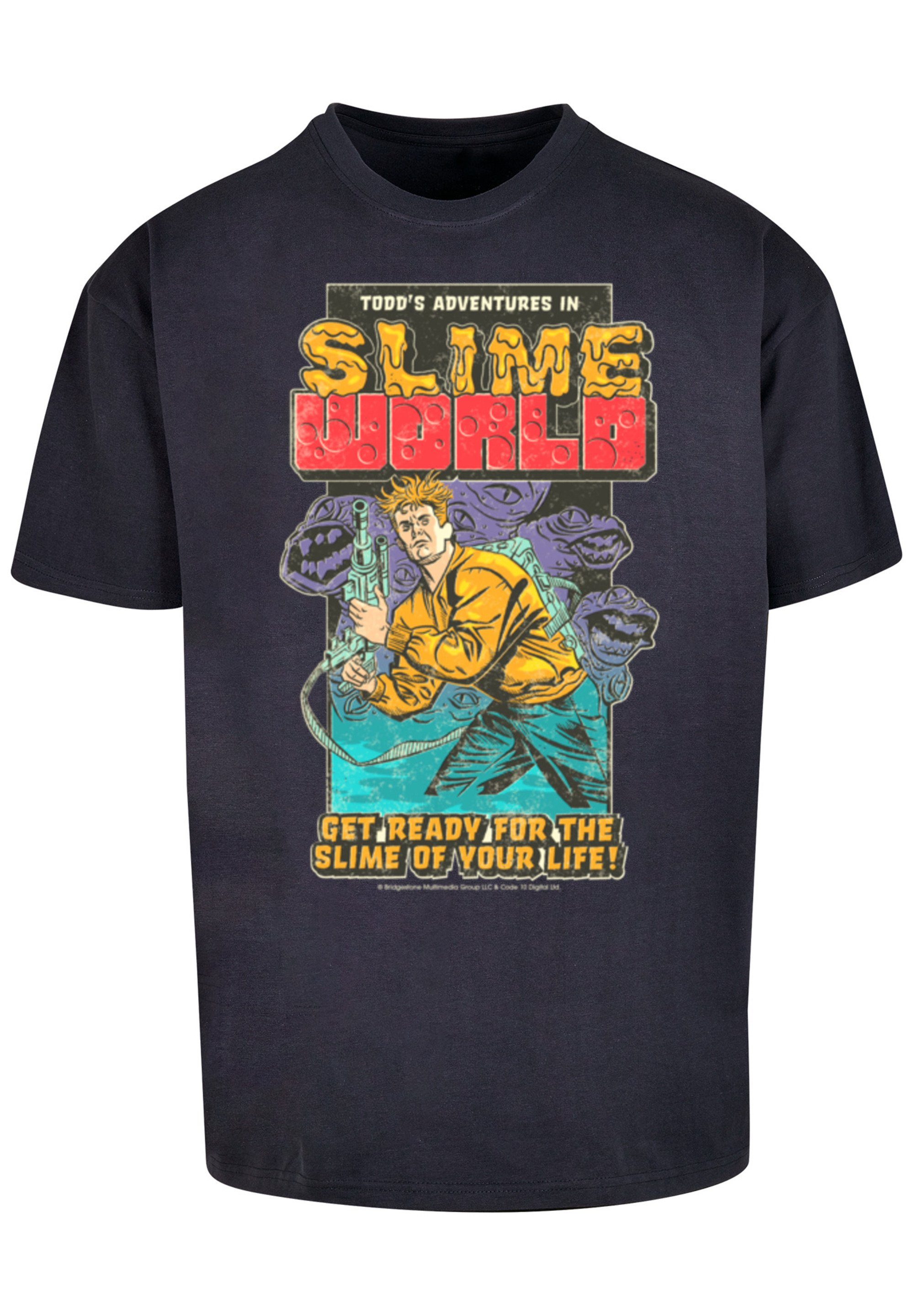F4NT4STIC T-Shirt Retro Todd's navy Adventures SlimeWorld Gaming Print In