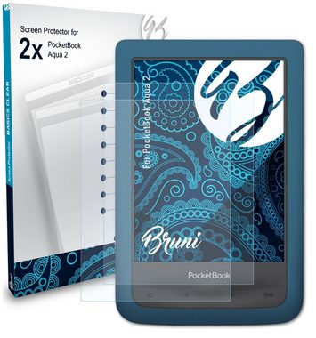 Bruni Schutzfolie Glasklare Displayschutzfolie für PocketBook Aqua 2, (2 Folien), praktisch unsichtbar