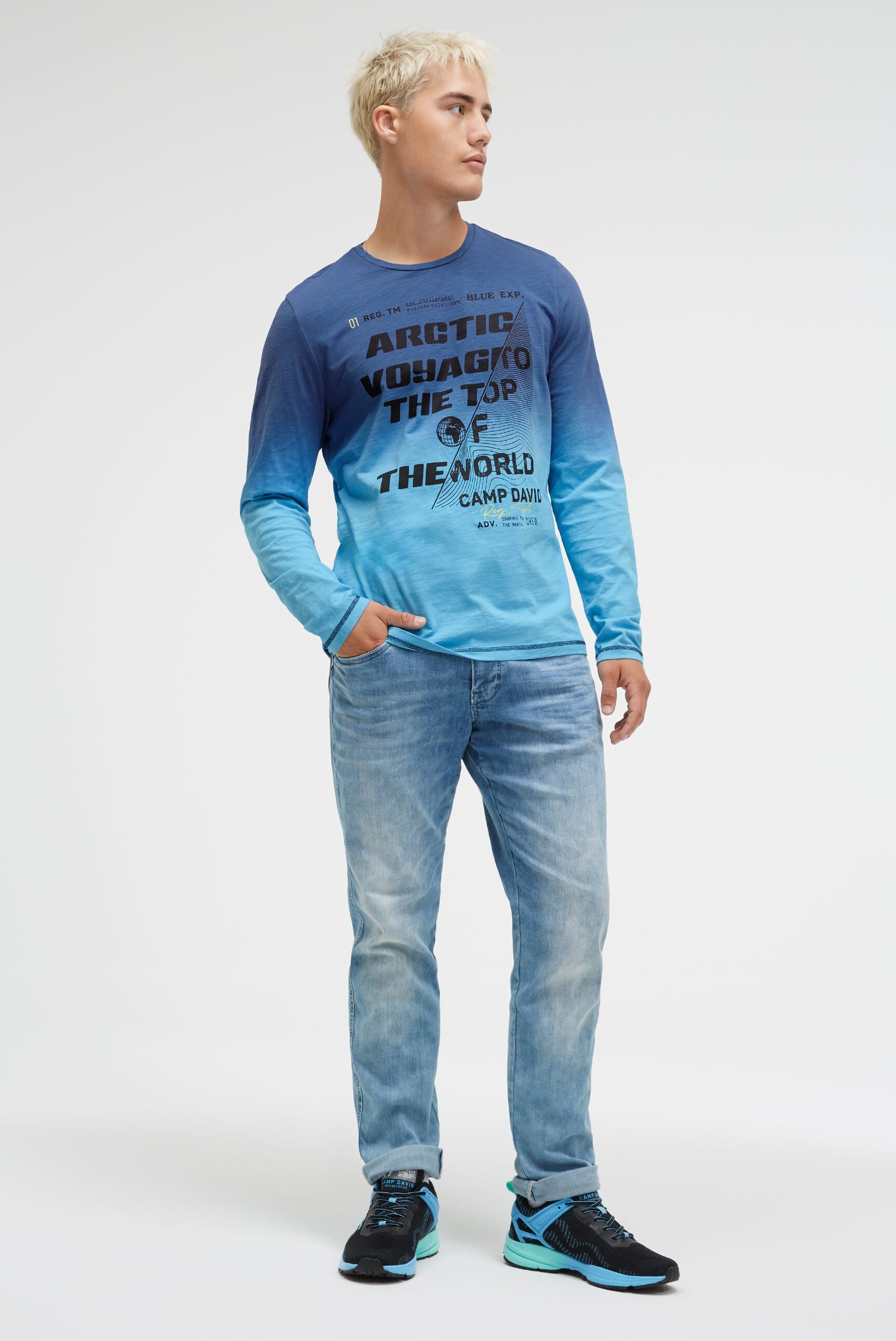 CAMP DAVID Langarmshirt aus Baumwolle
