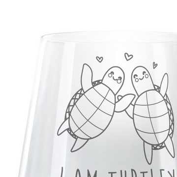 Mr. & Mrs. Panda Windlicht Schildkröten Paar - Transparent - Geschenk, Liebesbeweis, für Männer, (1 St), Magische Gravurmotive