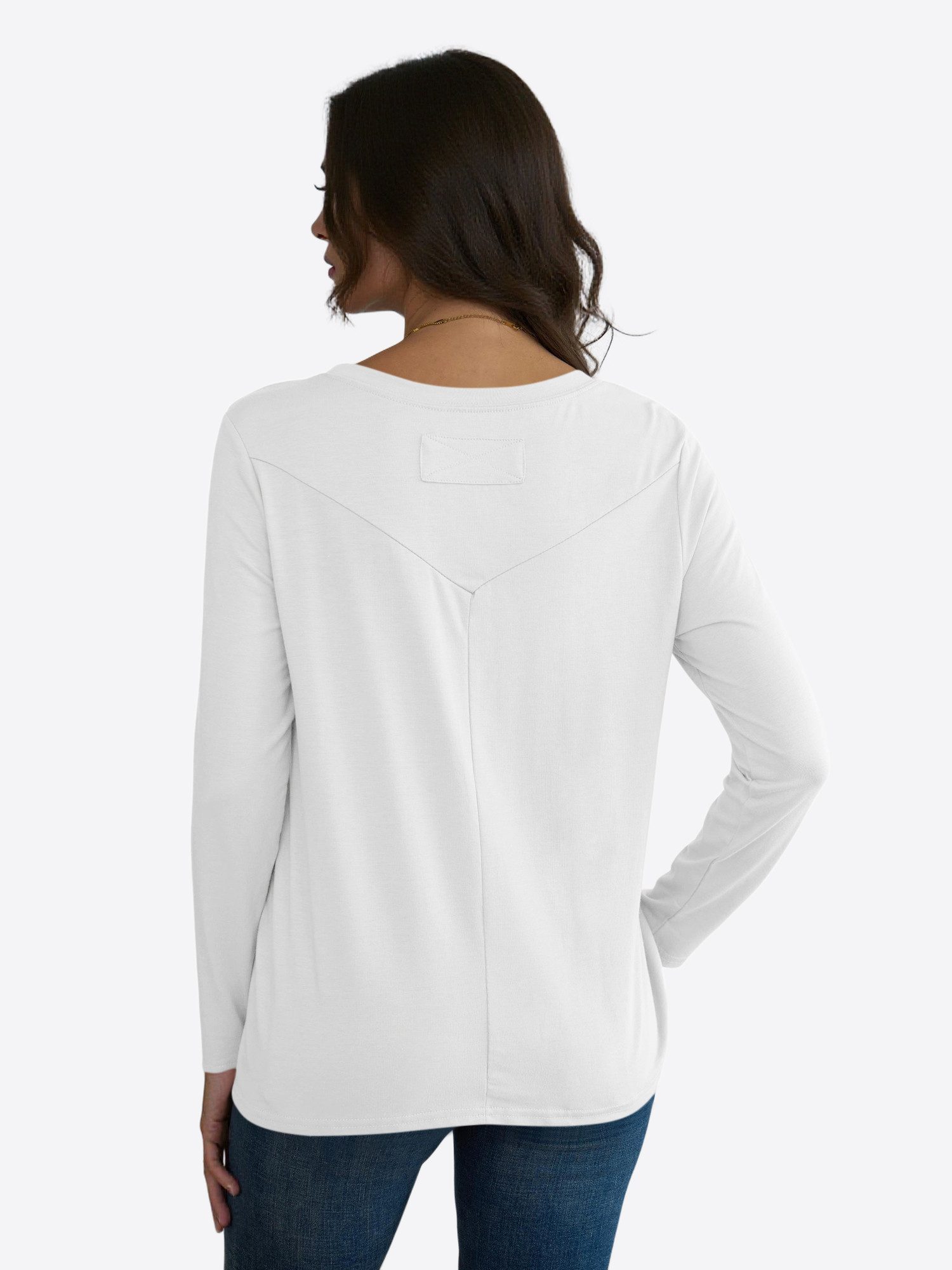 Imily Bela T-Shirt Damen Langärmliges Lässige mit Rundhal (Packung, 1-tlg., günstig online kaufen