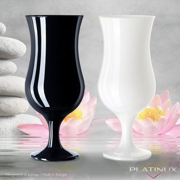 PLATINUX Cocktailglas Schwarze & Weiße Cocktailgläser, Glas, 400ml (max 470ml) Set 6-Teilig Longdrinkgläser Partygläser Milkshake