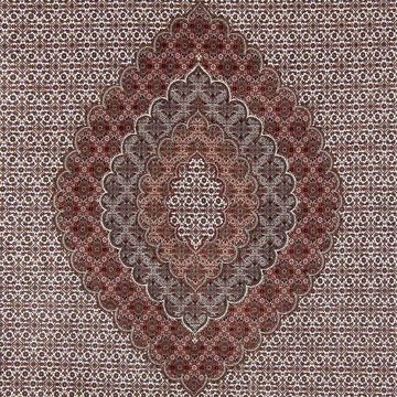 Orientteppich Perser - Täbriz - 355 x 253 cm - dunkelbraun, morgenland, rechteckig, Höhe: 10 mm, Wohnzimmer, Handgeknüpft, Einzelstück mit Zertifikat