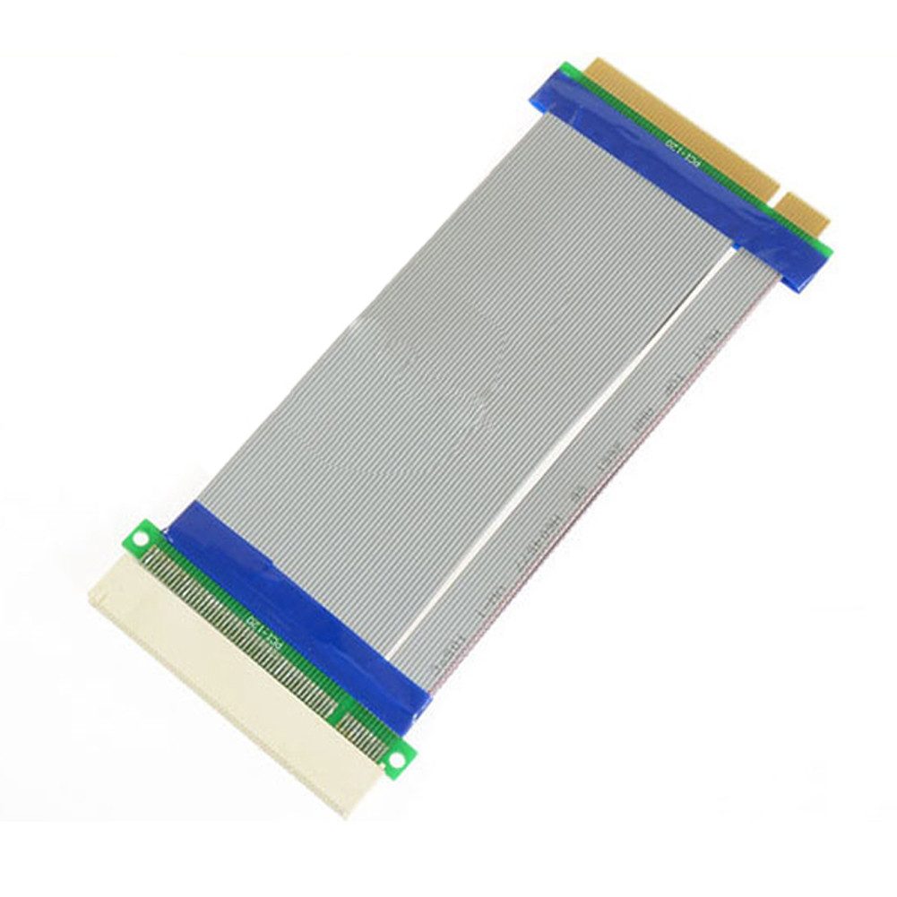 Bolwins Q31 PCI Riser Flexkabel Adapter für Server-PC Erweiterung Slotadapter Computer-Kabel, PCI Stecker, männlich, intern, 1-Slot Anschluss, PCI Buchse, weiblich, intern, 1-Slot Anschluss (19 cm), Flexibles Flachbandkabel, platzsparend, Plug & Play, 19cm