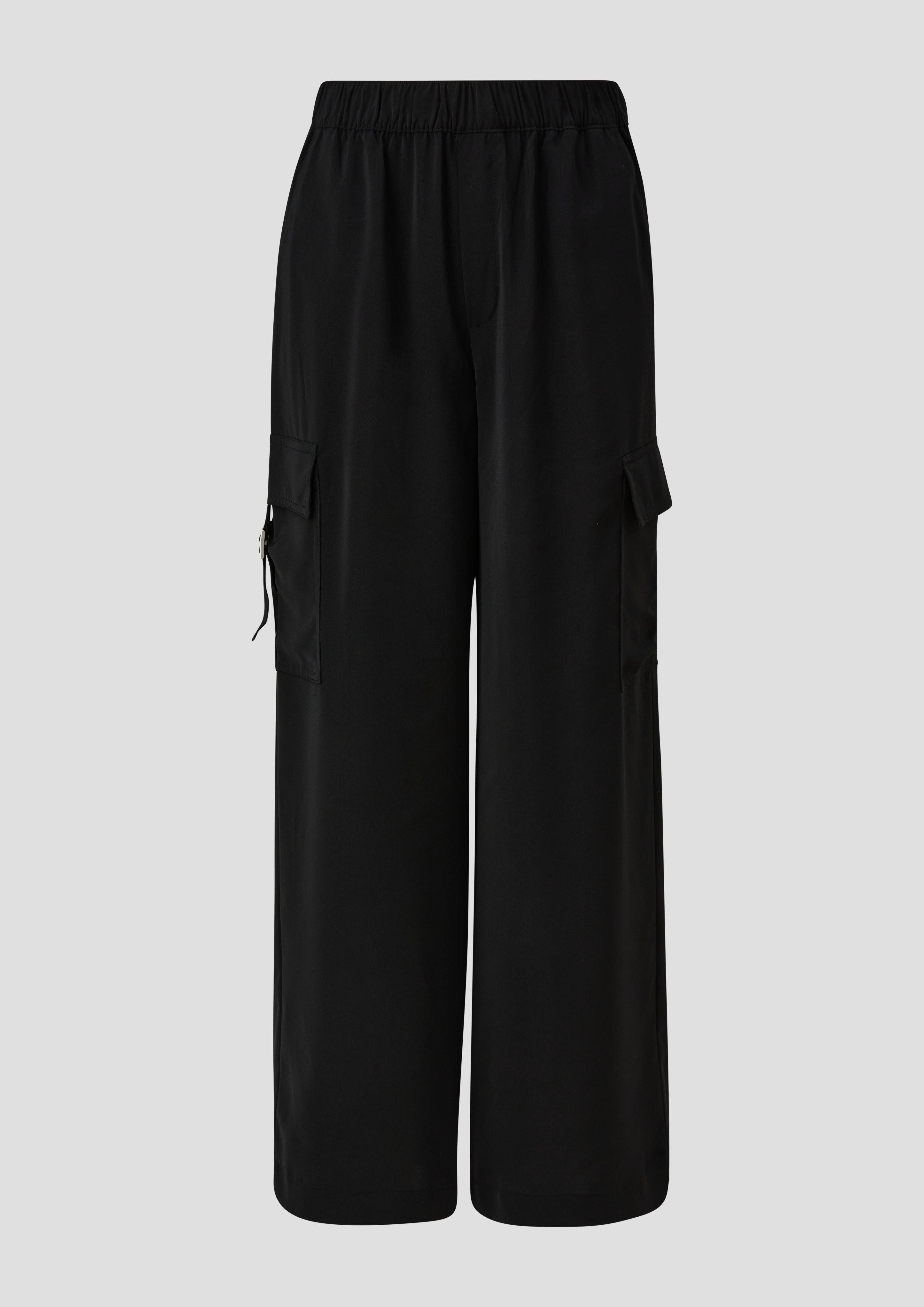 QS Stoffhose Satinhose mit Wide Leg günstig online kaufen