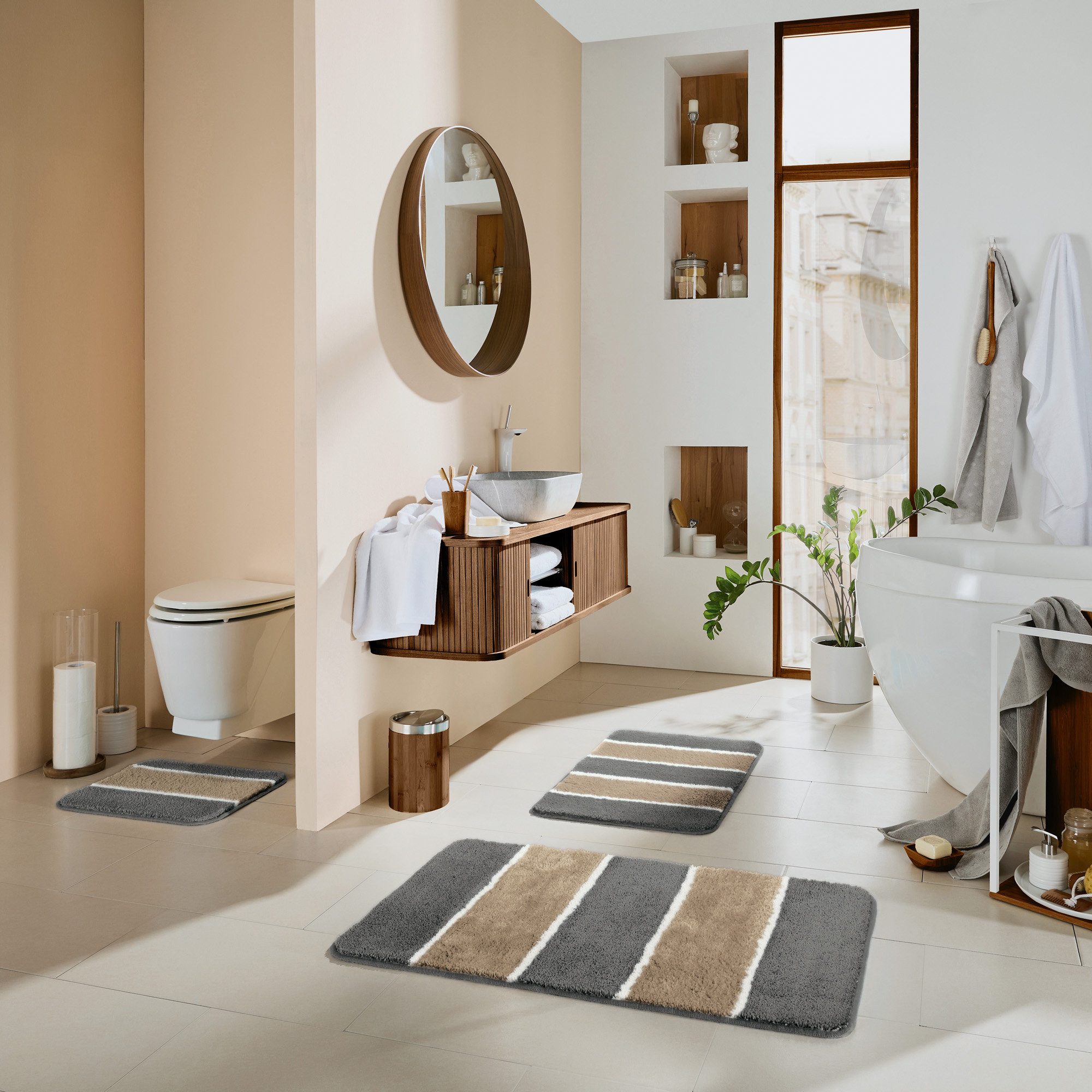 REDBEST Badematte Badematte, Höhe 18 mm, eckig, Streifen günstig online kaufen