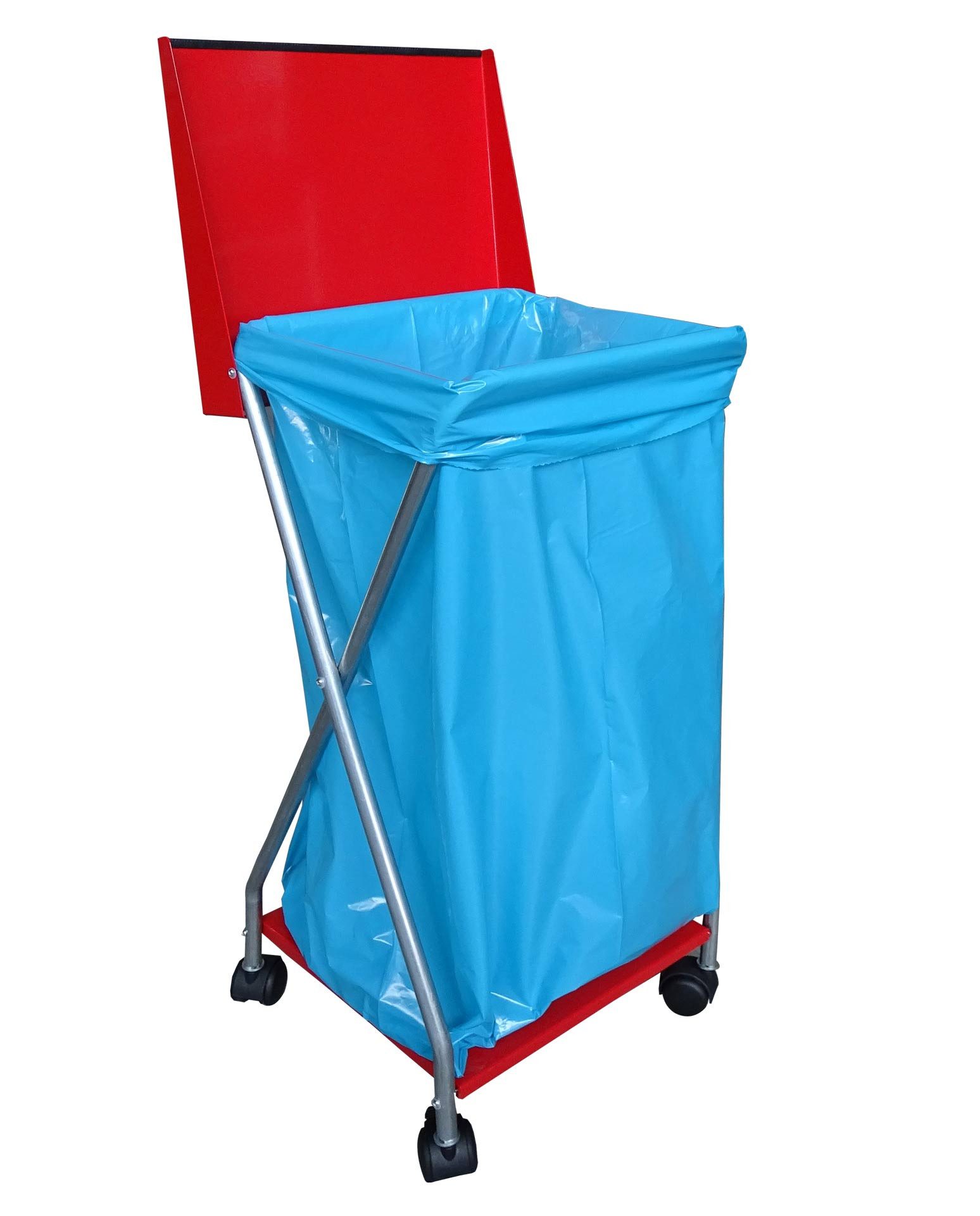 Quick Star Müllsackständer Rollbarer Müllsackständer mit 4 Rollen und 25 Müllsäcken, Lenkrollen drehbar um 360°