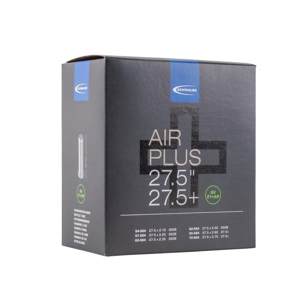 Fahrradschlauch Schwalbe Schlauch AV21+ AP Air Plus 27.5x2.10/2.75 Zoll 27.5/27.5+ 54/