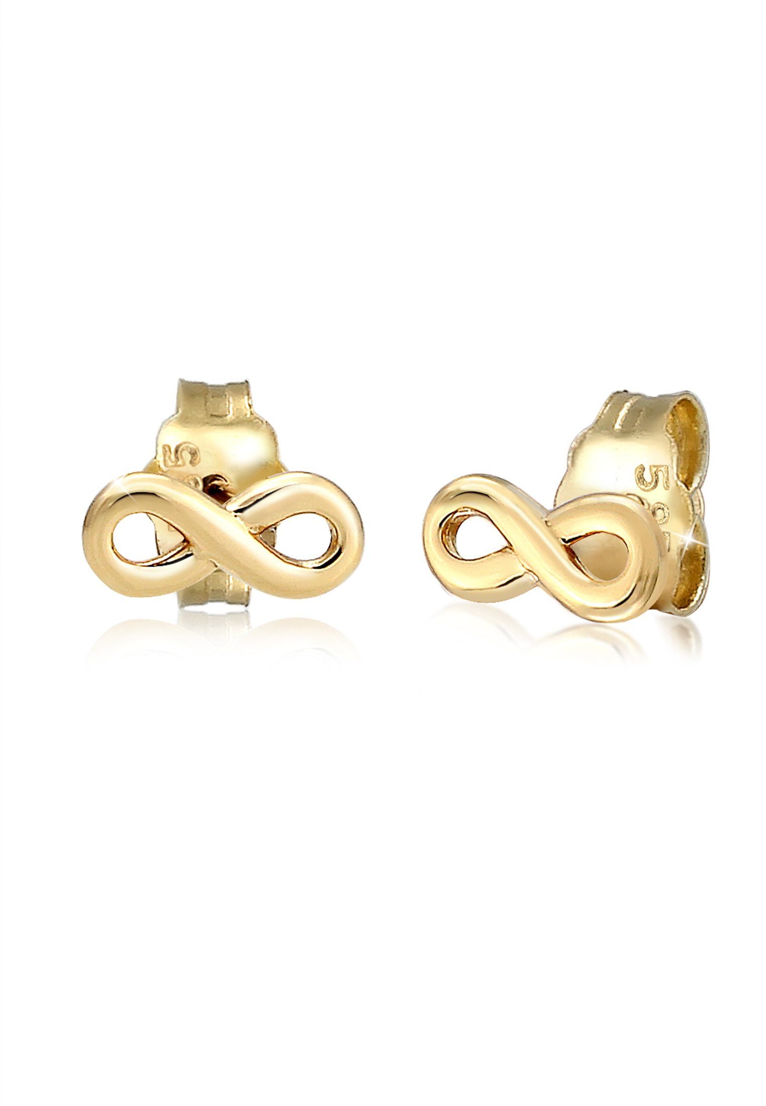 Elli Premium Paar Ohrstecker Ohrstecker Infinity 585 Gelbgold
