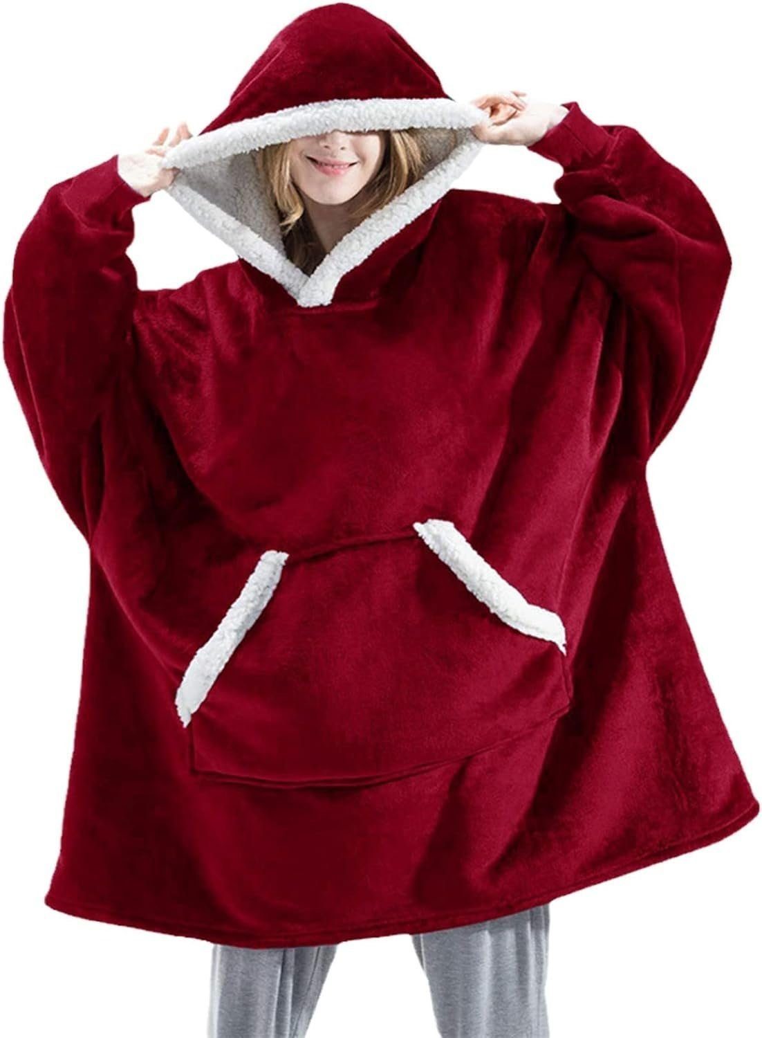 SOTOR Pyjama Fleece-Pullover-Pyjama (Pullover Fleece Schlafanzug warm TV Decke Outdoor kalt Robe Paare tragen Pullover Fleece warme Kleidung)