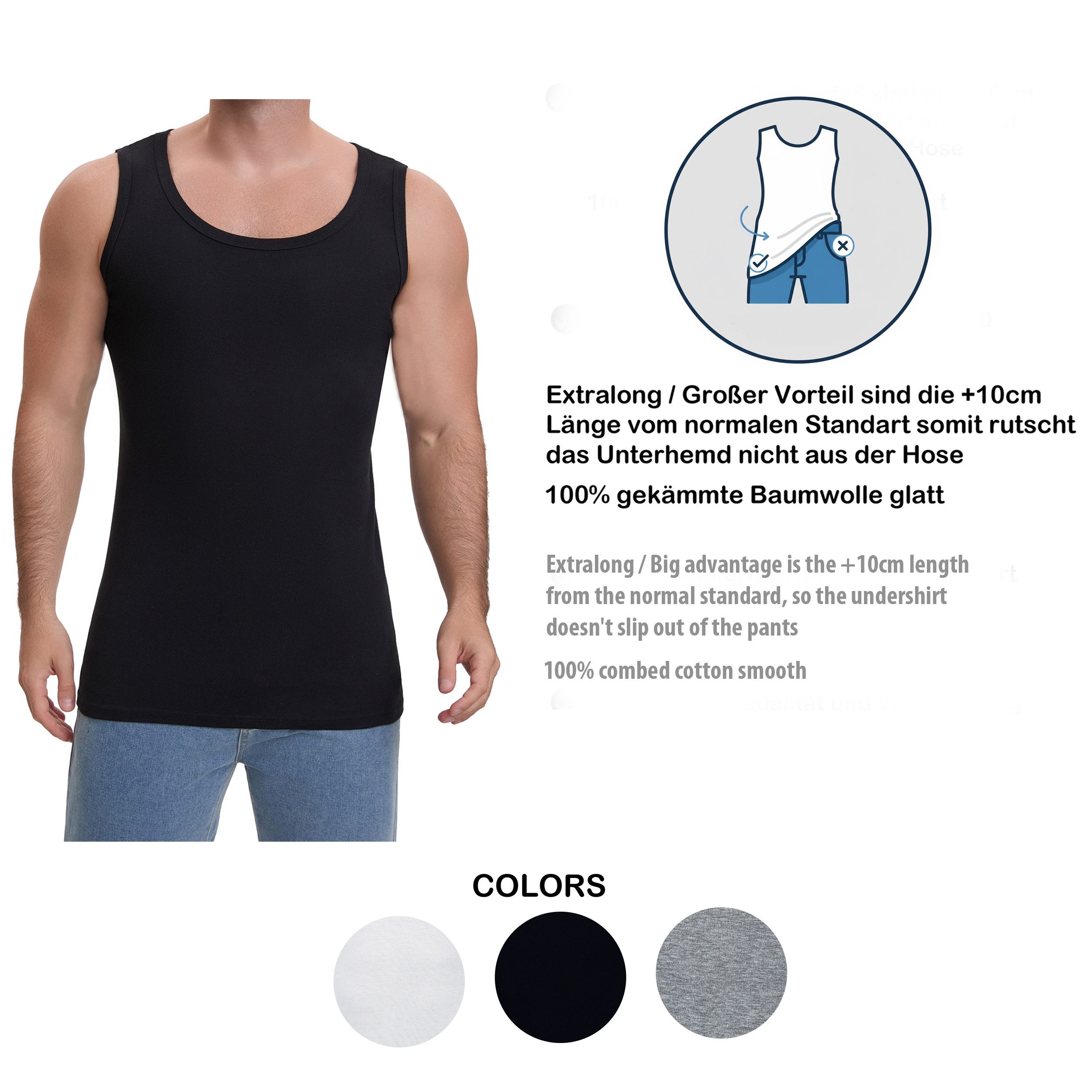 LOREZA Unterhemd 4er Set Unterhemden Feinripp günstig online kaufen