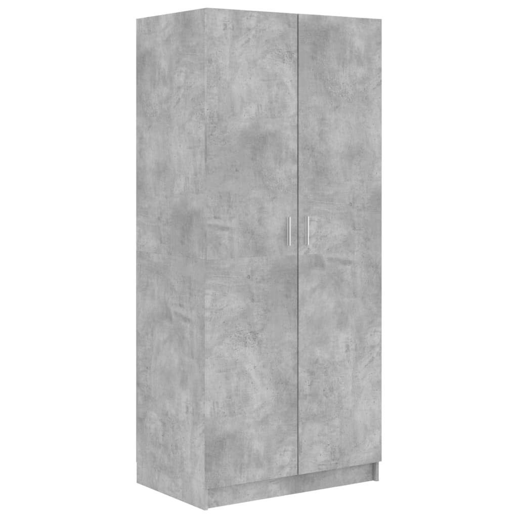 furnicato Kleiderschrank Betongrau 80x52x180 cm Holzwerkstoff | Kleiderschränke