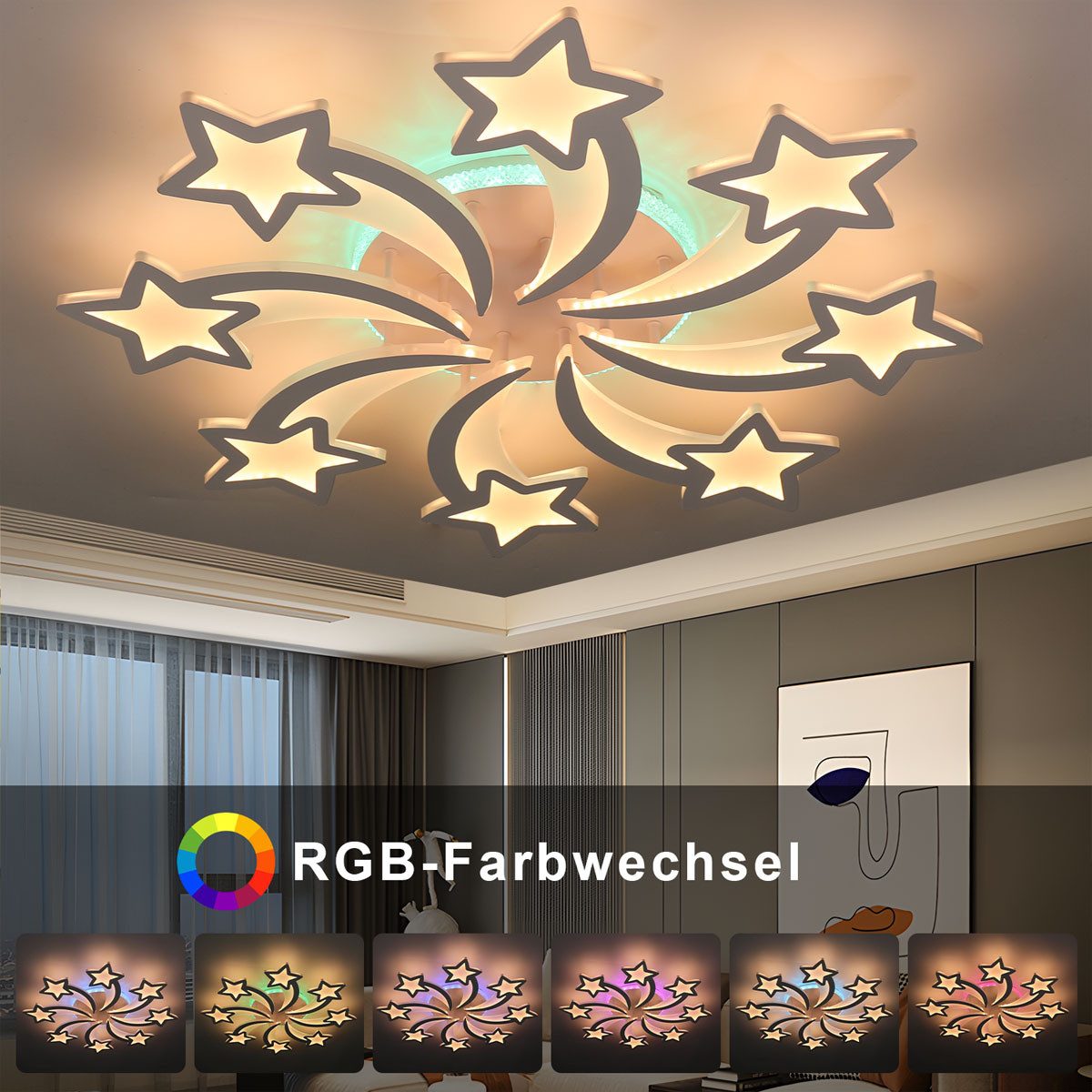 oyajia LED Deckenleuchte 52W/90W Deckenlampe RGB günstig online kaufen