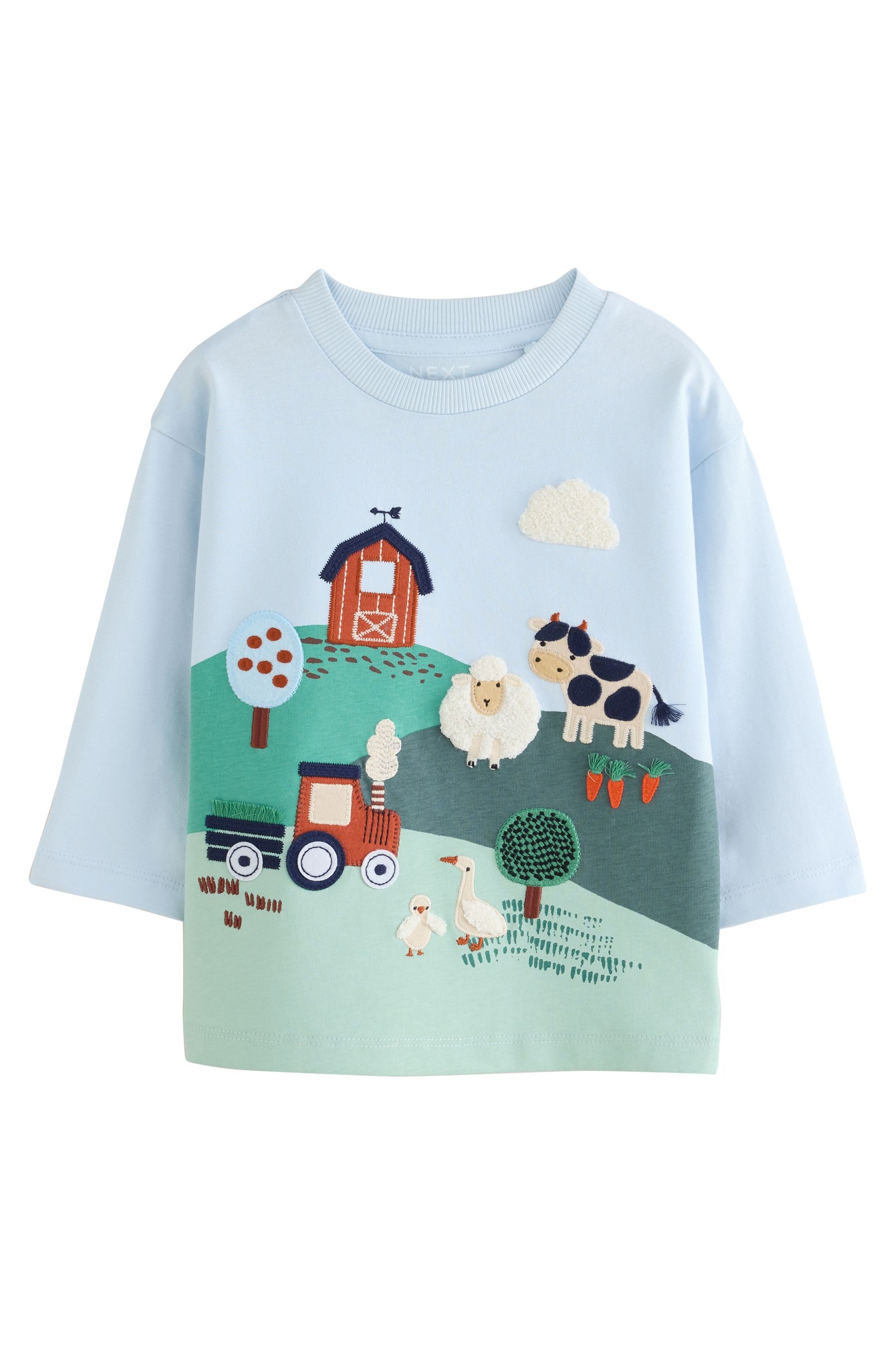 Next Langarmshirt Langärmeliges Shirt mit Applikation (1-tlg)