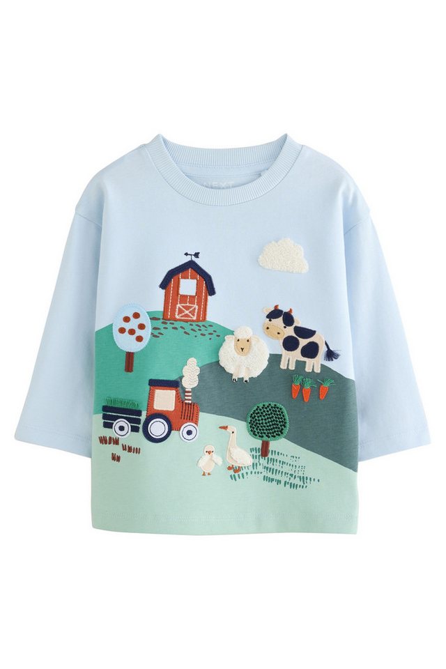 Next Langarmshirt Langärmeliges Shirt mit Applikation (1-tlg)