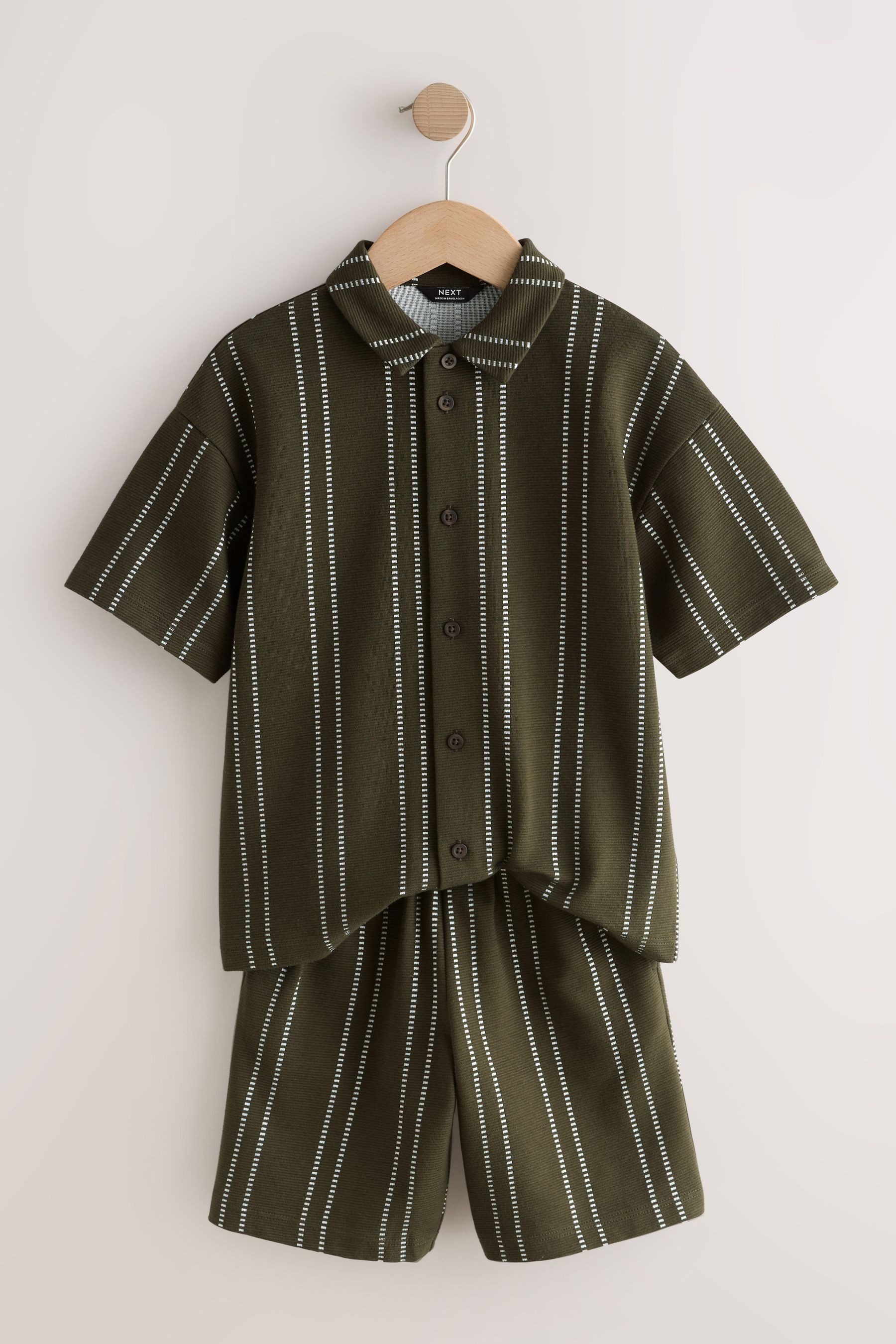 Next Shirt & Shorts Durchgeknöpftes Hemd mit Revers und Shorts im Set (2-tlg)
