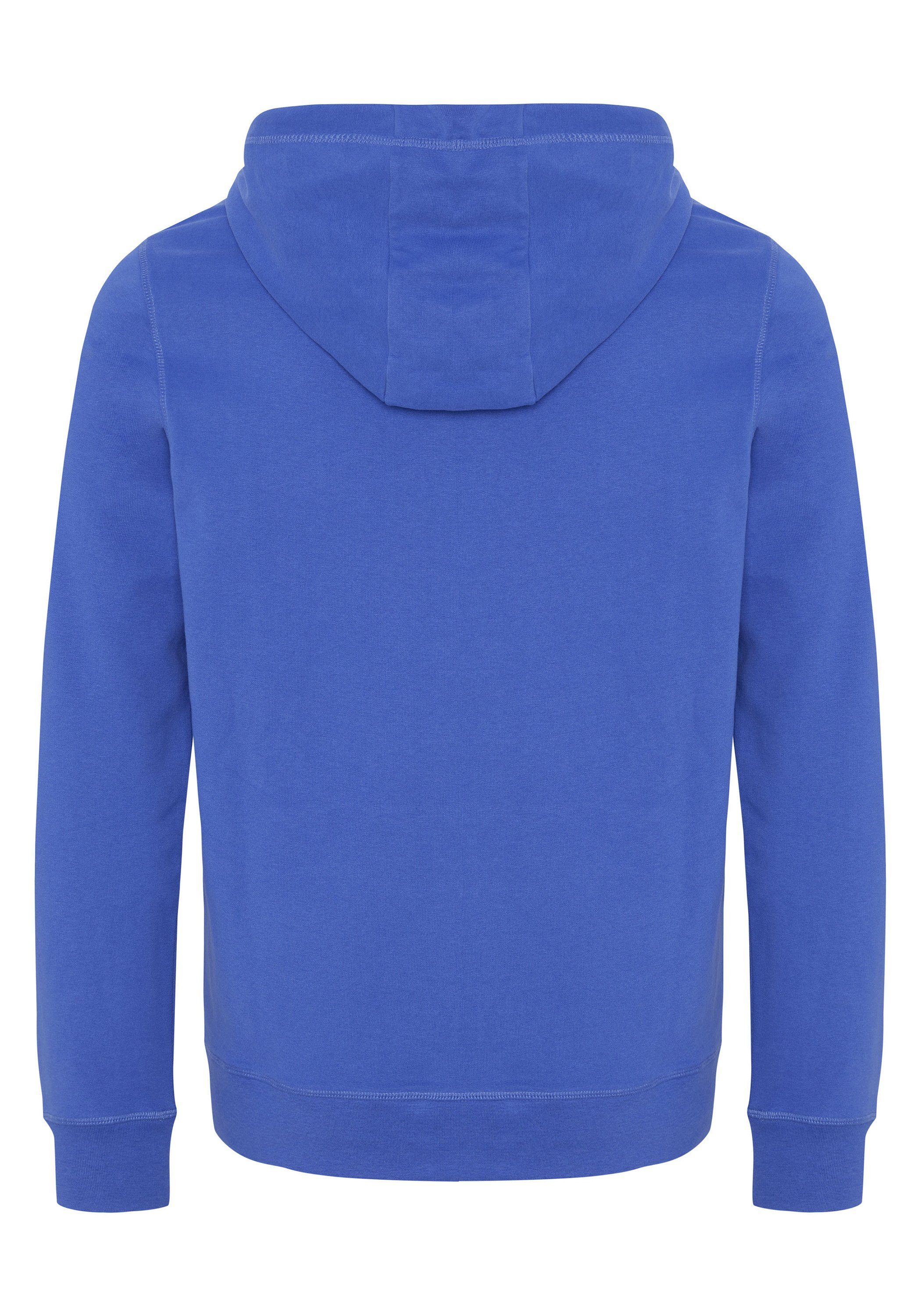 Oklahoma Jeans Kapuzensweatshirt aus Baumwollmix mit Oktopus-Motiv 18-3949 Dazzling Blue