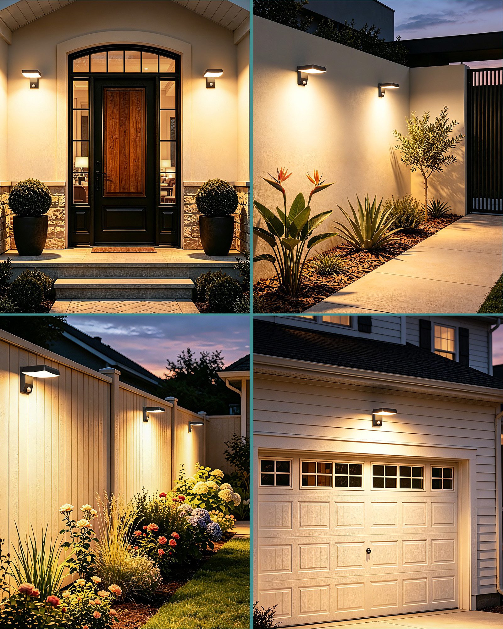 EDISHINE LED Außen-Wandleuchte mit Bewegungsmelder, LED fest integriert, 350° drehbar, 3000K, für Haustür, Garten, Terrasse und Garage – Bild 5 von 5