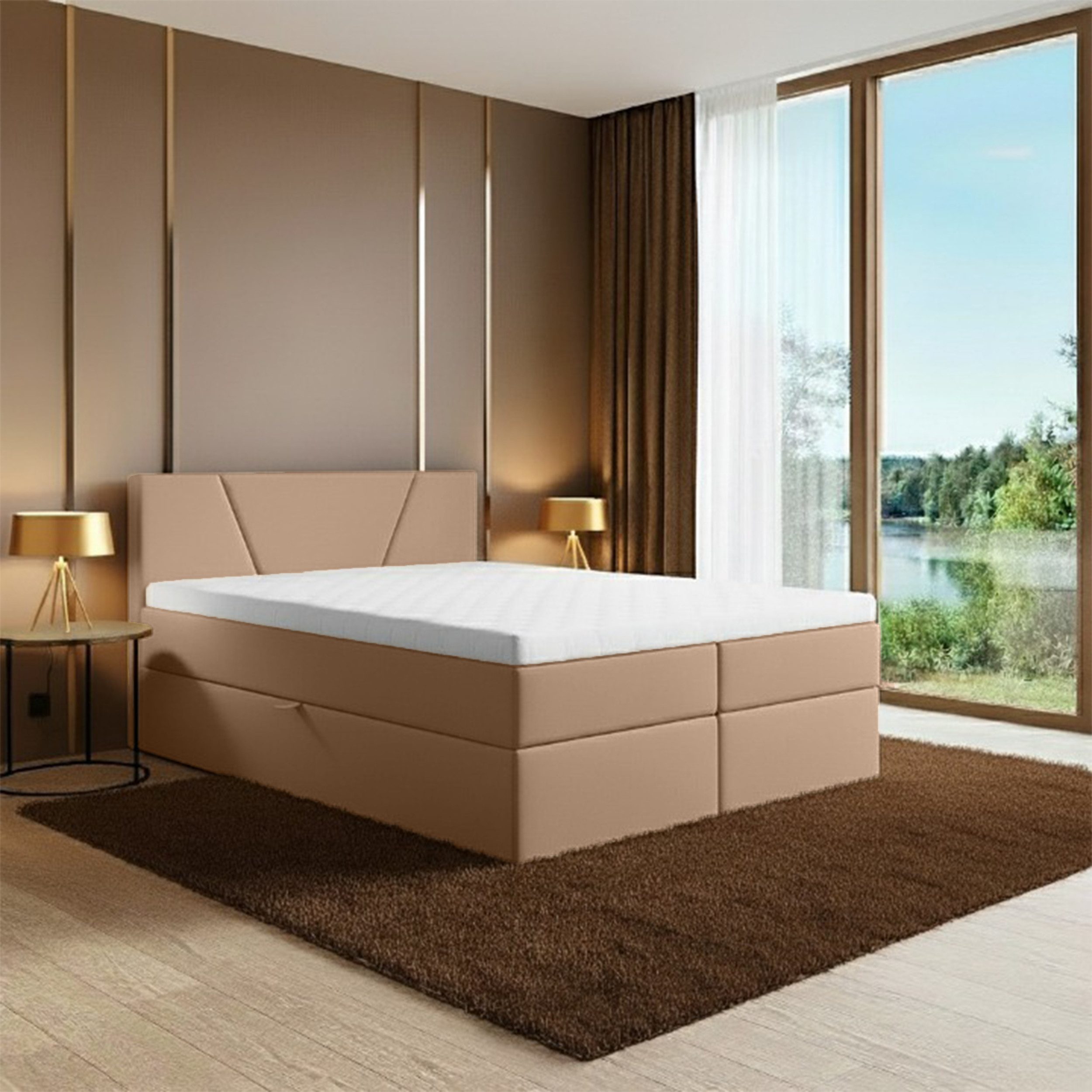 Best for Home Boxspringbett Boxspring bett mit Bonellfederkern&Komfort-Topper und Stauraum (1-teilig, 4-St., 140x200 160x200 180x200 200x200), Handwerksqualität, TOP Preis-Leistungs-Verhältnis