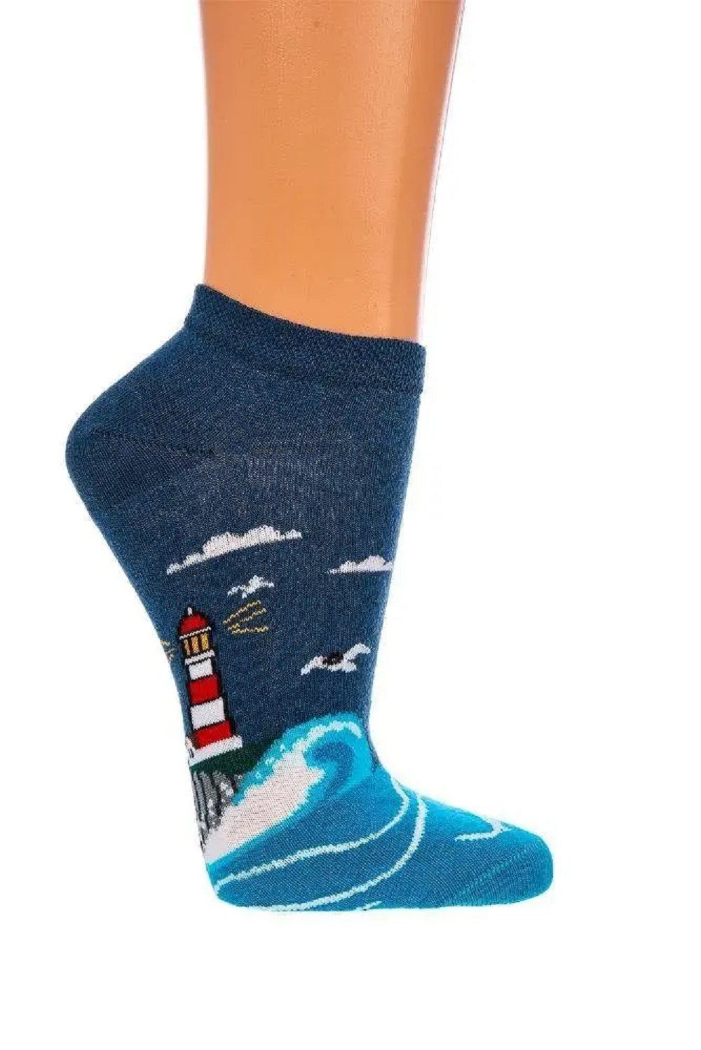 Socks 4 Fun Sneakersocken Sneaker Küstenglück 2er Bündel (2-er Bündel, 2-Paar, 2 Paar) lustiges Design